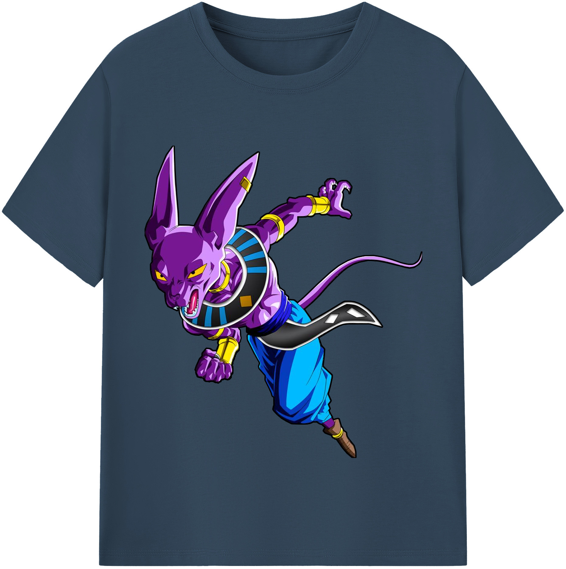 （画像用） ドラゴンボール ビルス 破壊神ビルス DRAGON BALL Beerus Birusu レディースカジュアルプリントTシャツ（綿100％）