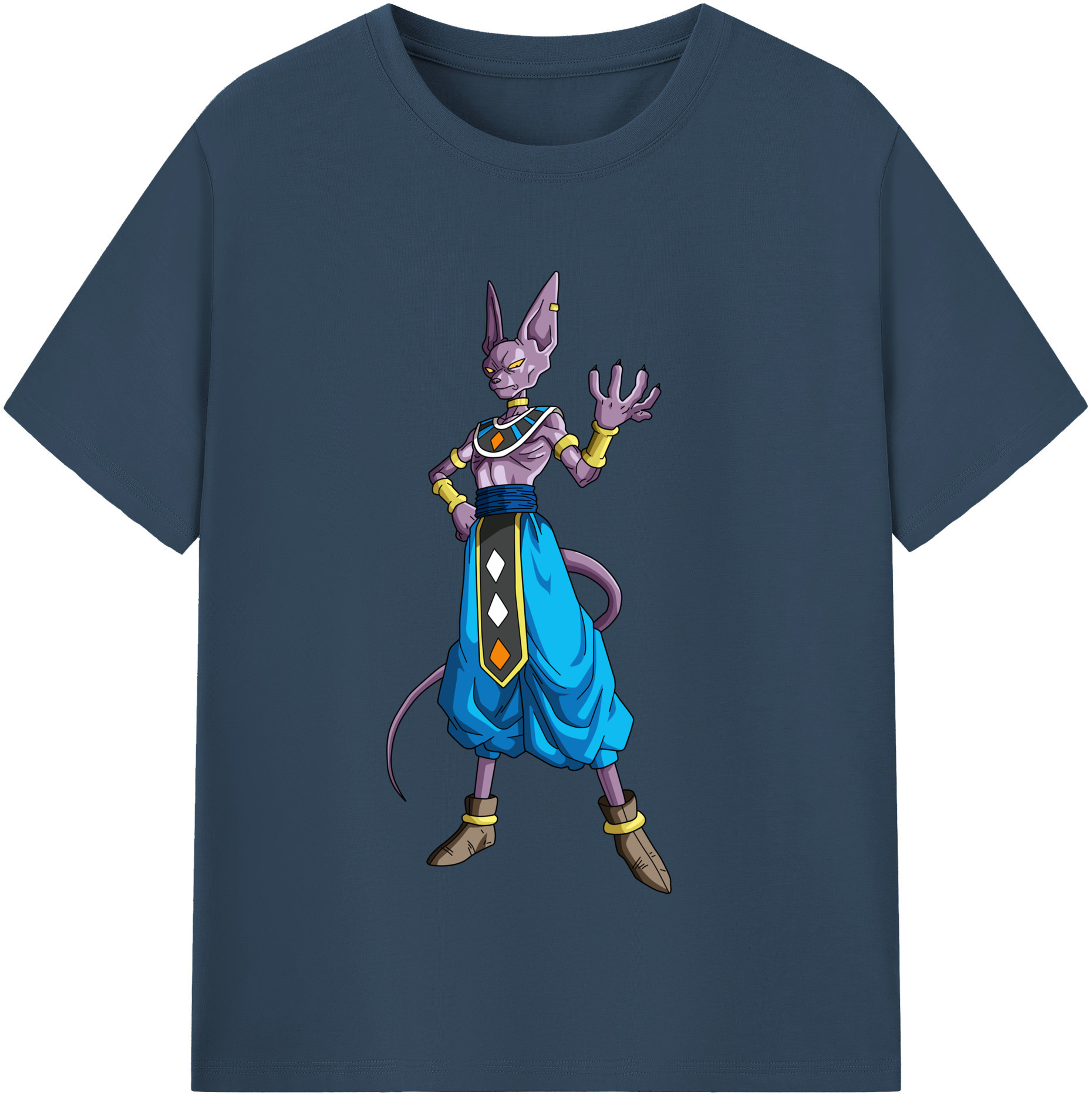 （画像用） ドラゴンボール ビルス 破壊神ビルス DRAGON BALL Beerus Birusu レディースカジュアルプリントTシャツ（綿100％）
