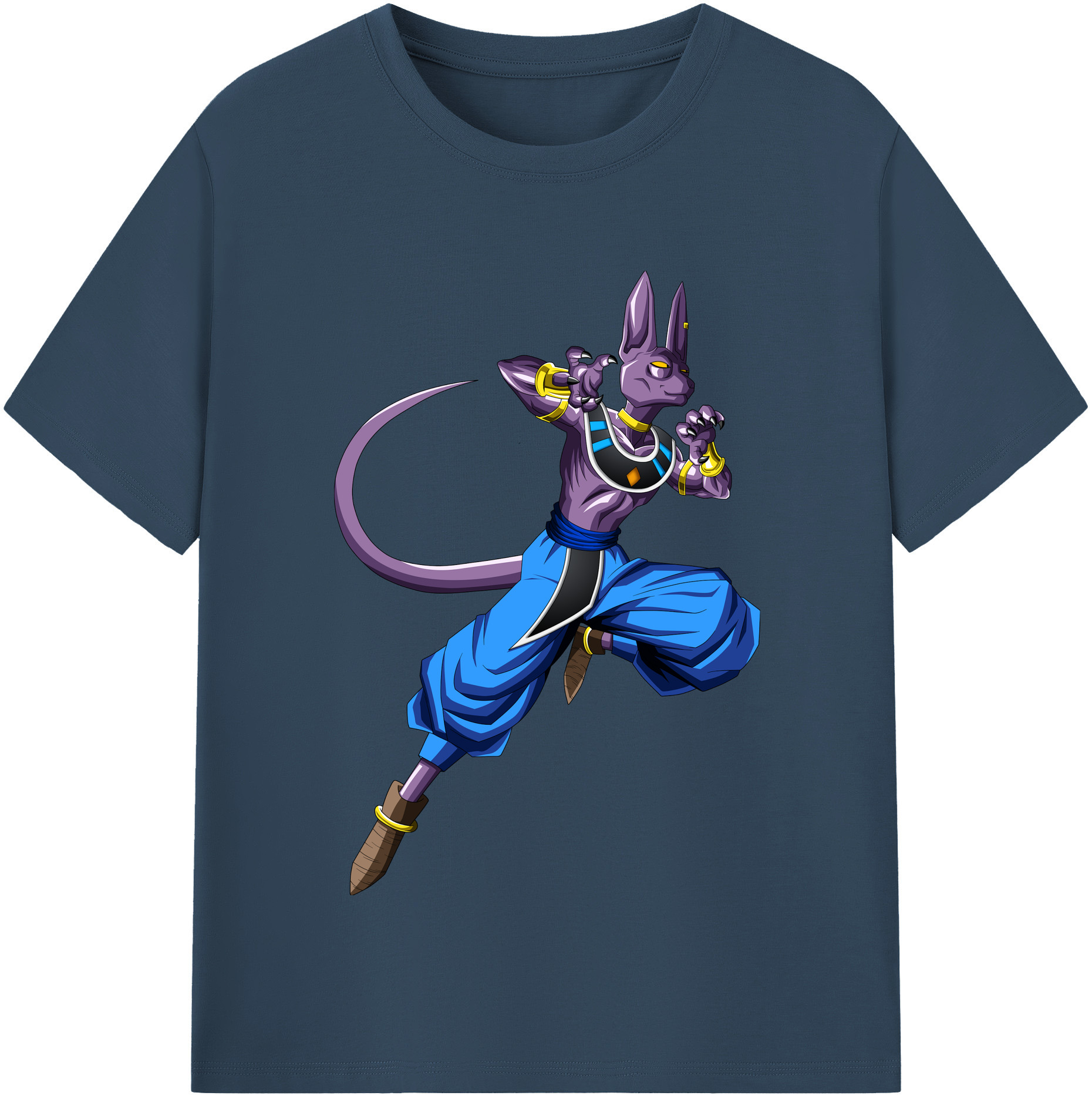 （画像用） ドラゴンボール ビルス 破壊神ビルス DRAGON BALL Beerus Birusu レディースカジュアルプリントTシャツ（綿100％）