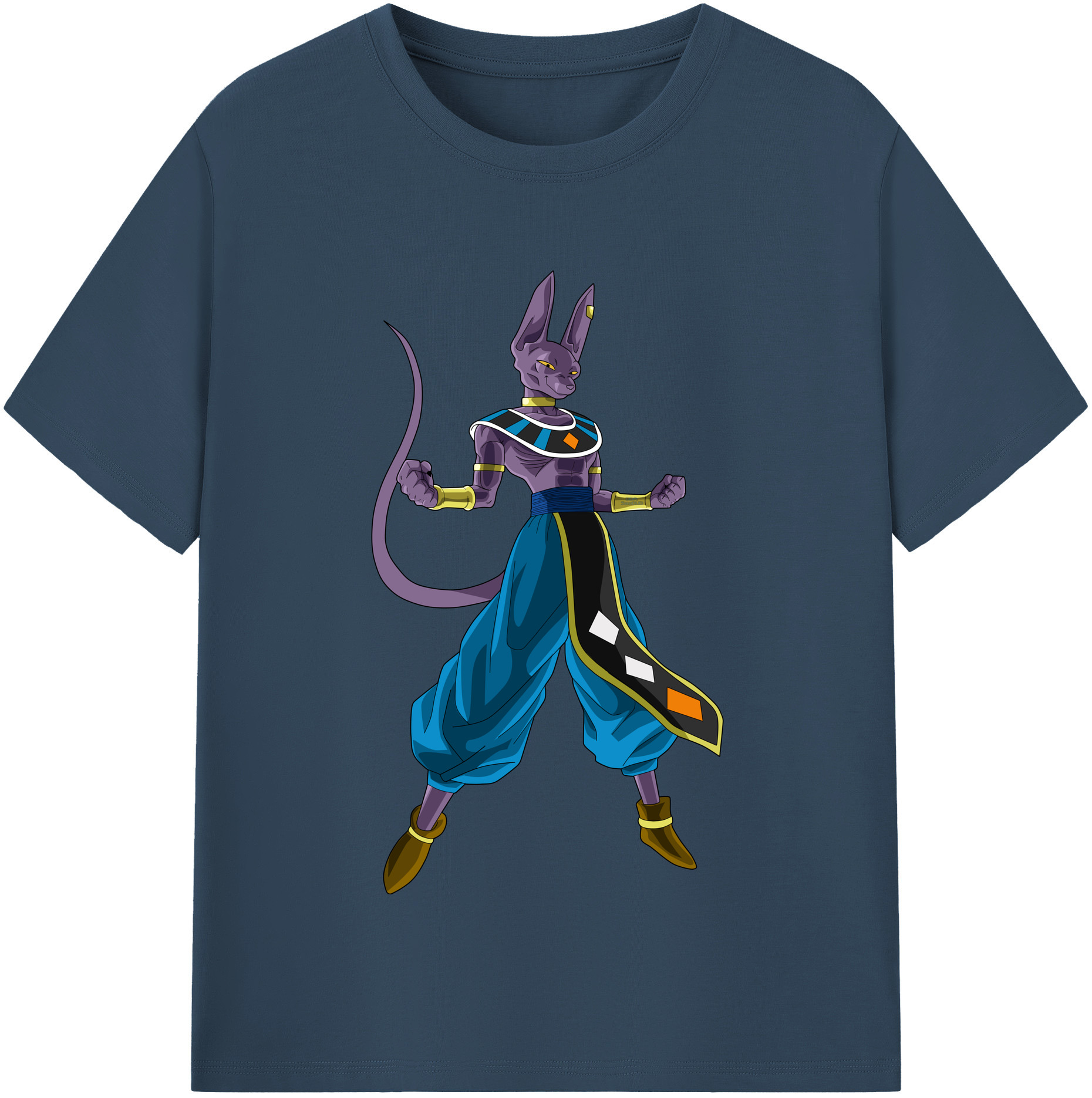 （画像用） ドラゴンボール ビルス 破壊神ビルス DRAGON BALL Beerus Birusu レディースカジュアルプリントTシャツ（綿100％）