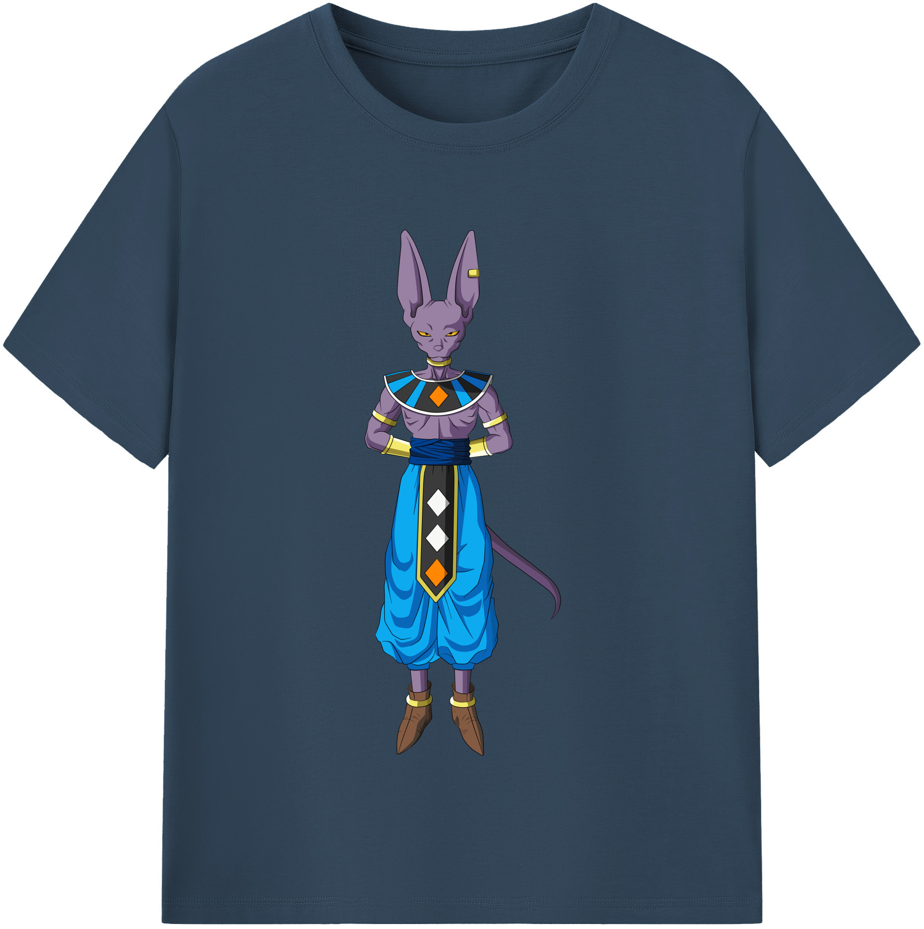 （画像用） ドラゴンボール ビルス 破壊神ビルス DRAGON BALL Beerus Birusu レディースカジュアルプリントTシャツ（綿100％）