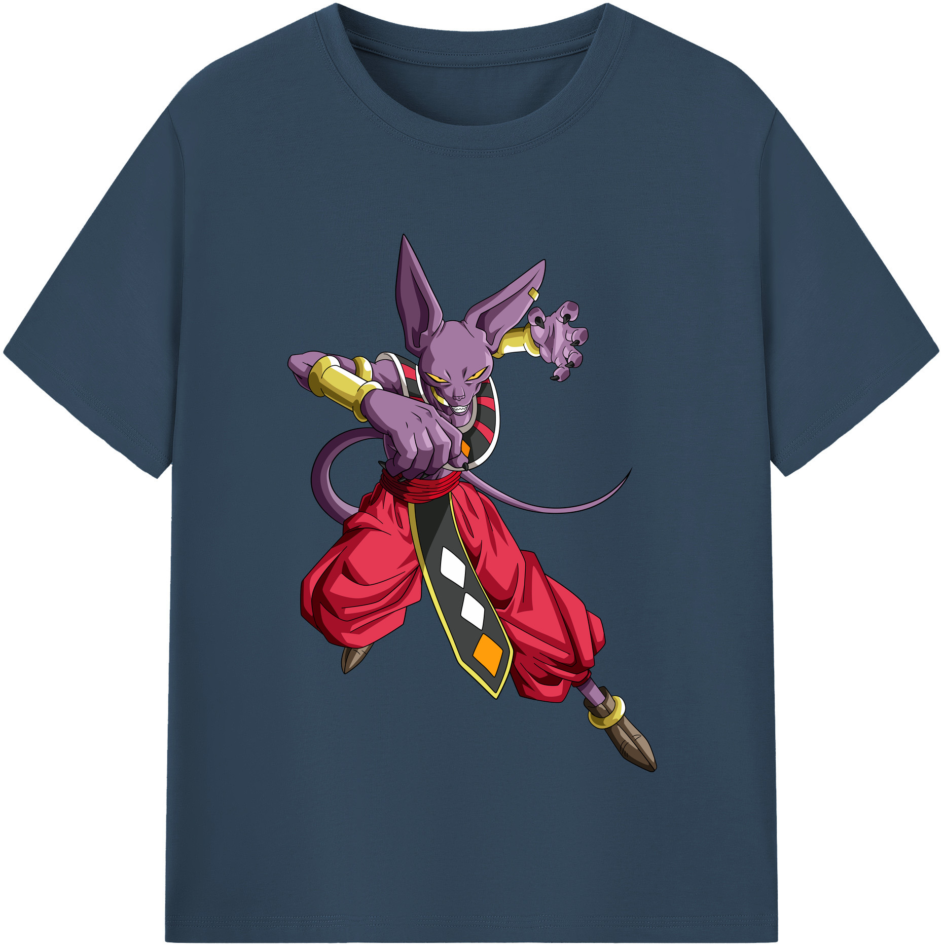 （画像用） ドラゴンボール ビルス 破壊神ビルス DRAGON BALL Beerus Birusu レディースカジュアルプリントTシャツ（綿100％）