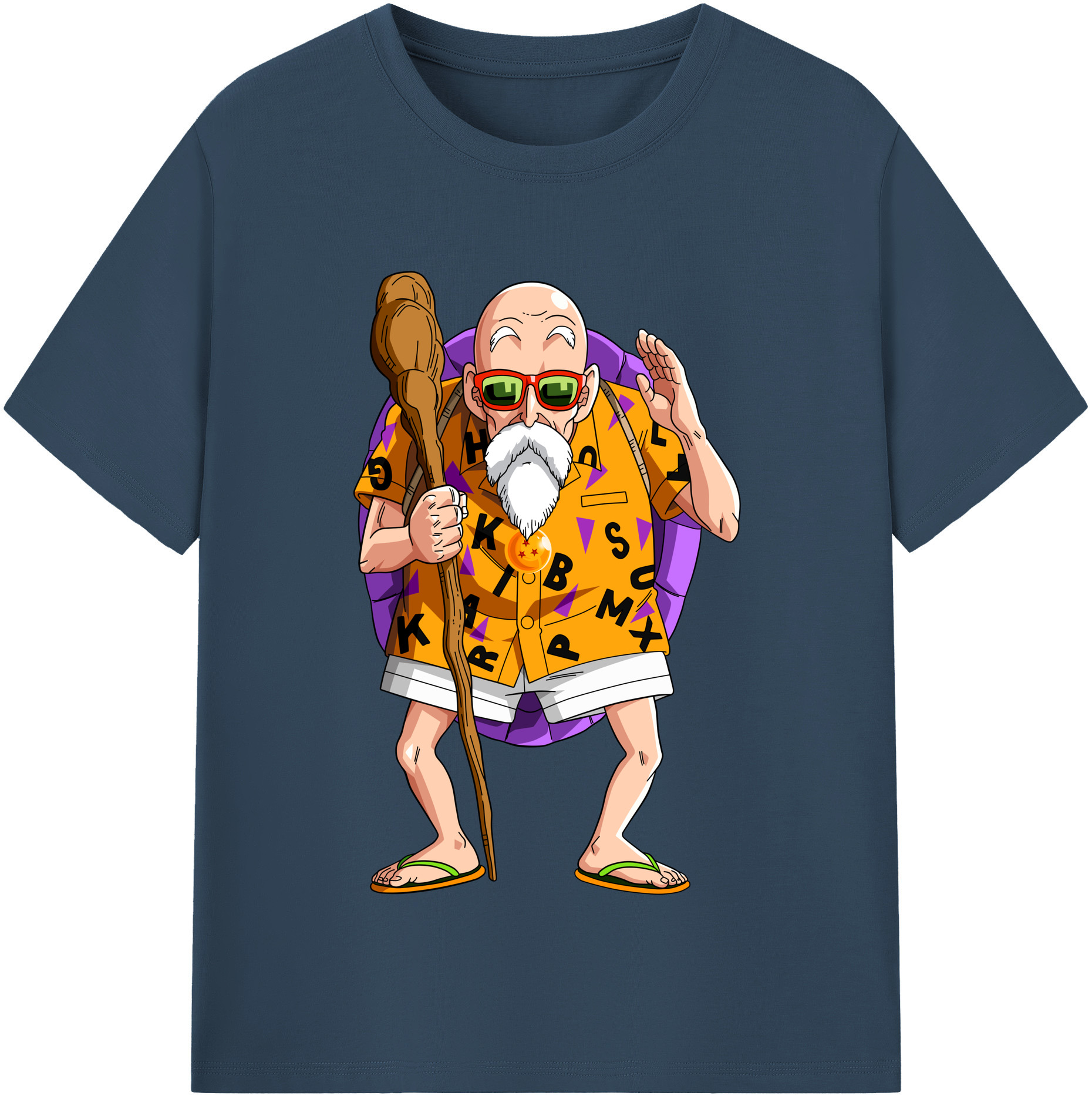 （画像用） ドラゴンボール 亀仙人（かめせんにん） DRAGON BALL Master Roshi Kame Sennin レディースカジュアルプリントTシャツ（綿100％）