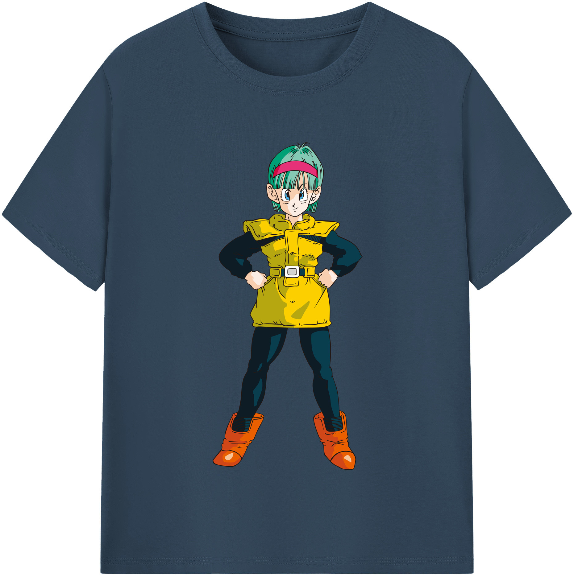 （画像用） ドラゴンボール ブルマ DRAGON BALL Bulma レディースカジュアルプリントTシャツ（綿100％）
