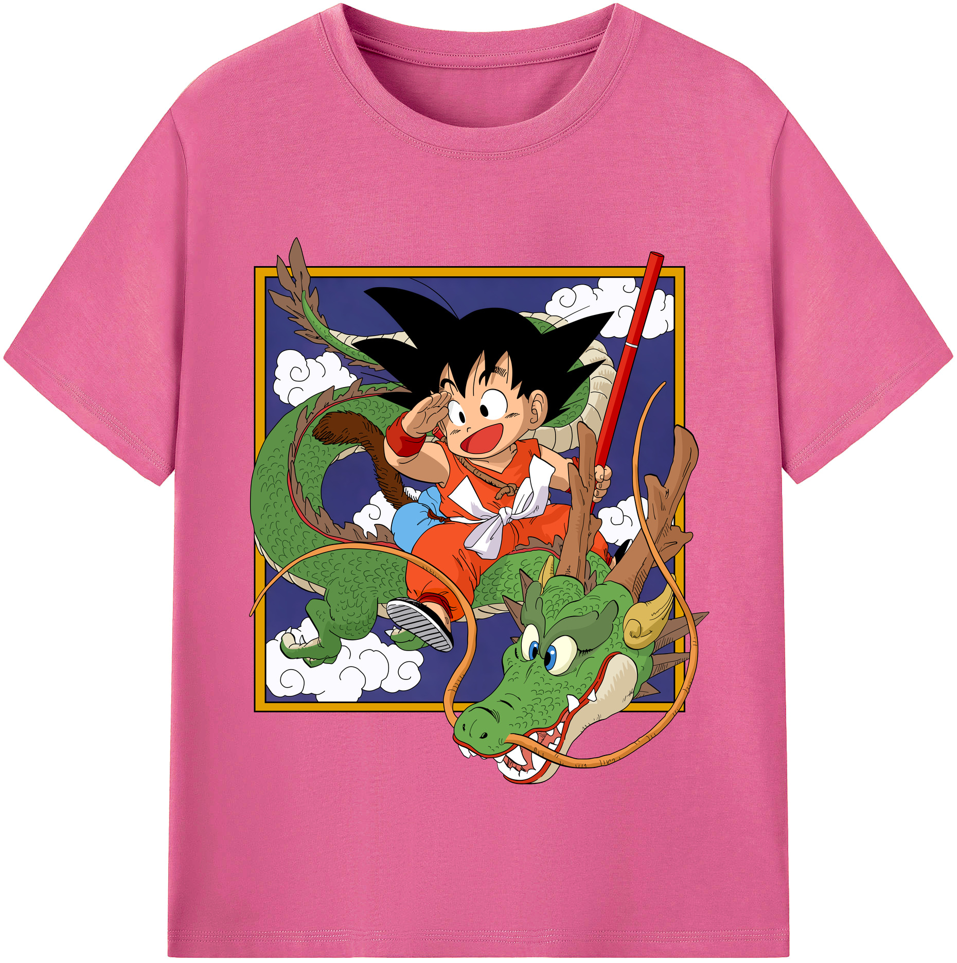 （画像用） ドラゴンボール 孫悟空（そん ごくう）Son Goku カカロット DRAGON BALL Kakarotto レディースカジュアルプリントTシャツ（綿100％）