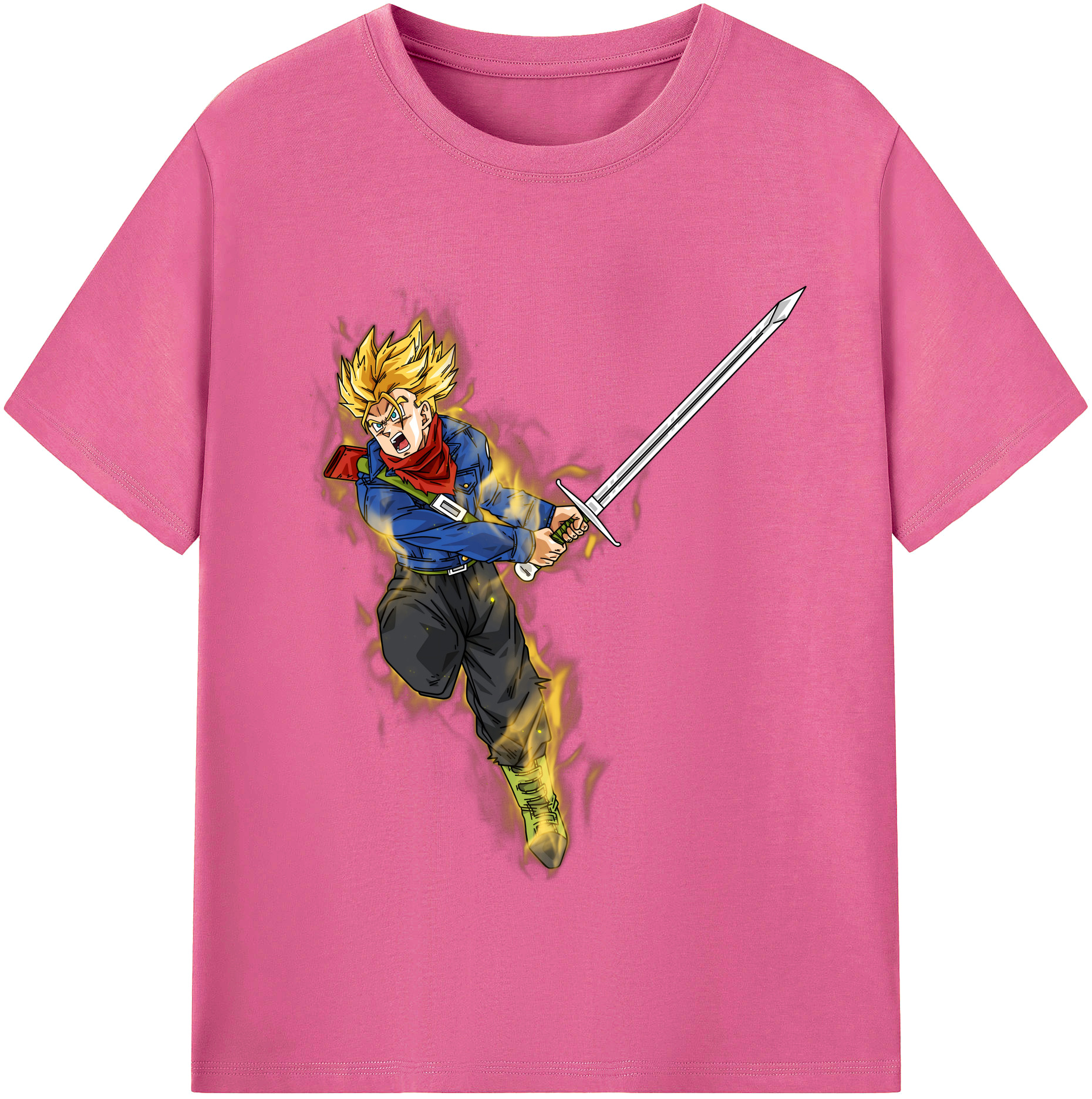 （画像用） ドラゴンボール トランクス（Torankusu）DRAGON BALL Trunks レディースカジュアルプリントTシャツ（綿100％）