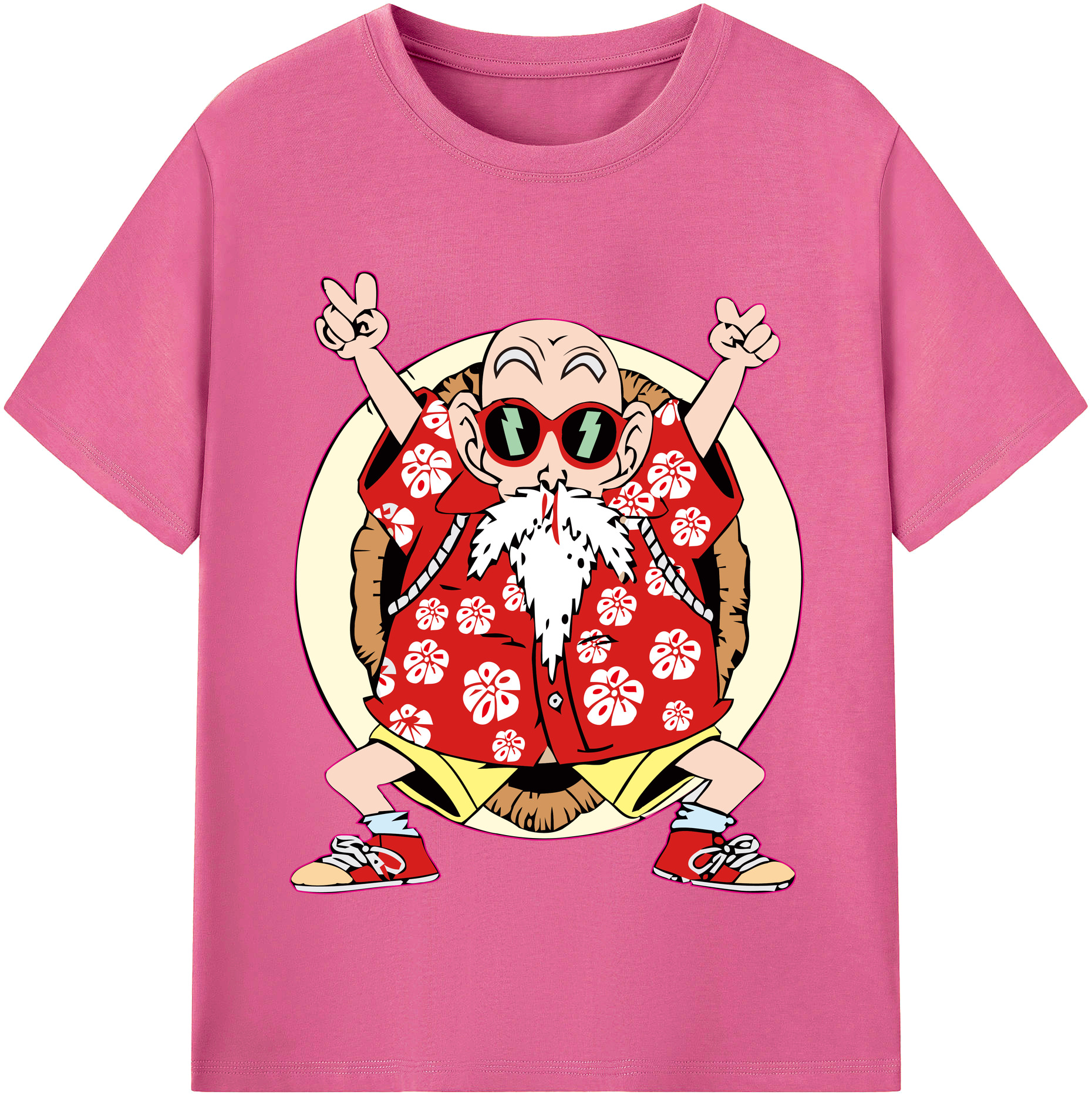 （画像用） ドラゴンボール 亀仙人（かめせんにん） DRAGON BALL Master Roshi Kame Sennin レディースカジュアルプリントTシャツ（綿100％）