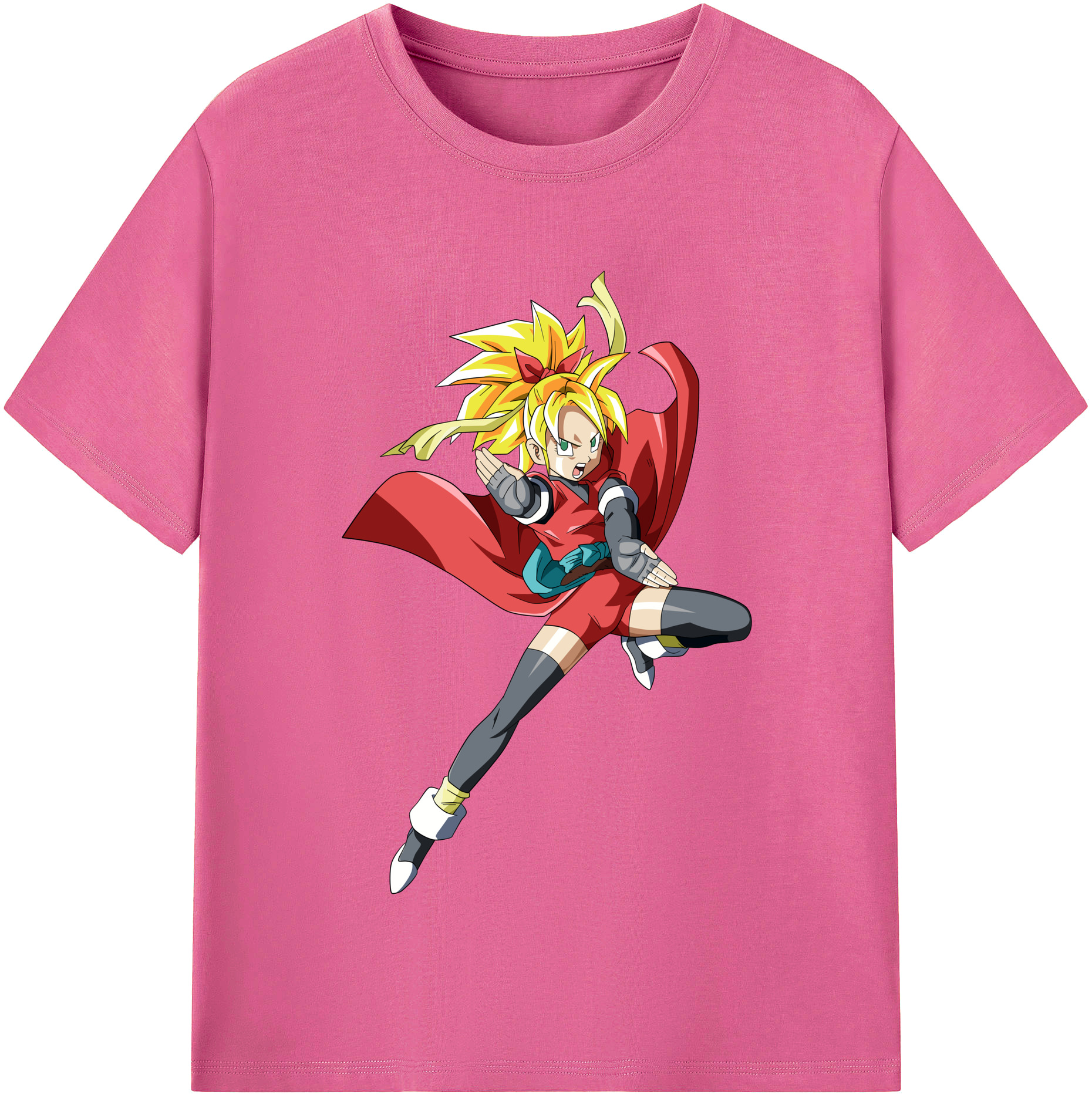 （画像用） ドラゴンボール カリフラ DRAGON BALL Caulifla レディースカジュアルプリントTシャツ（綿100％）