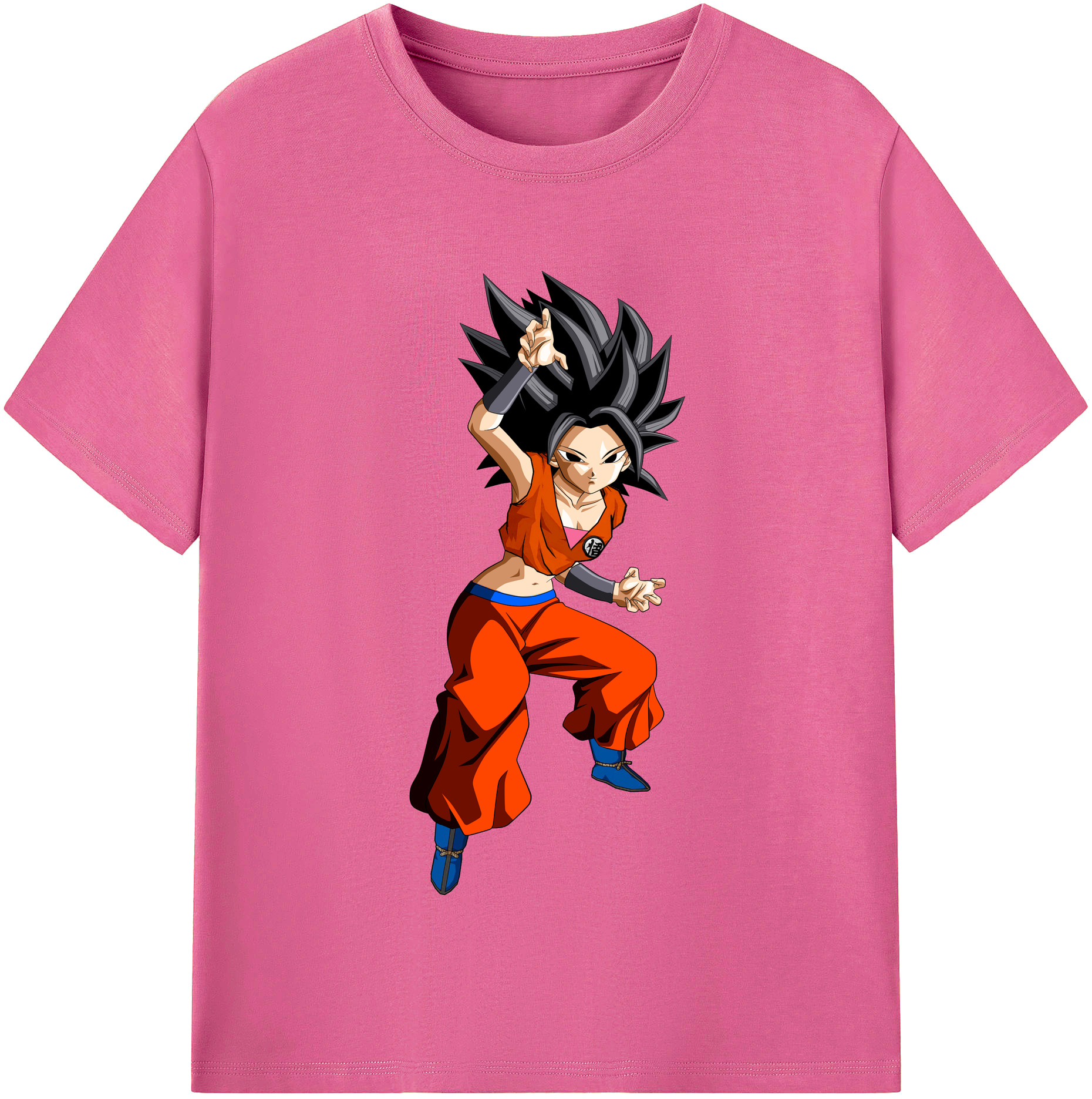 （画像用） ドラゴンボール カリフラ DRAGON BALL Caulifla レディースカジュアルプリントTシャツ（綿100％）