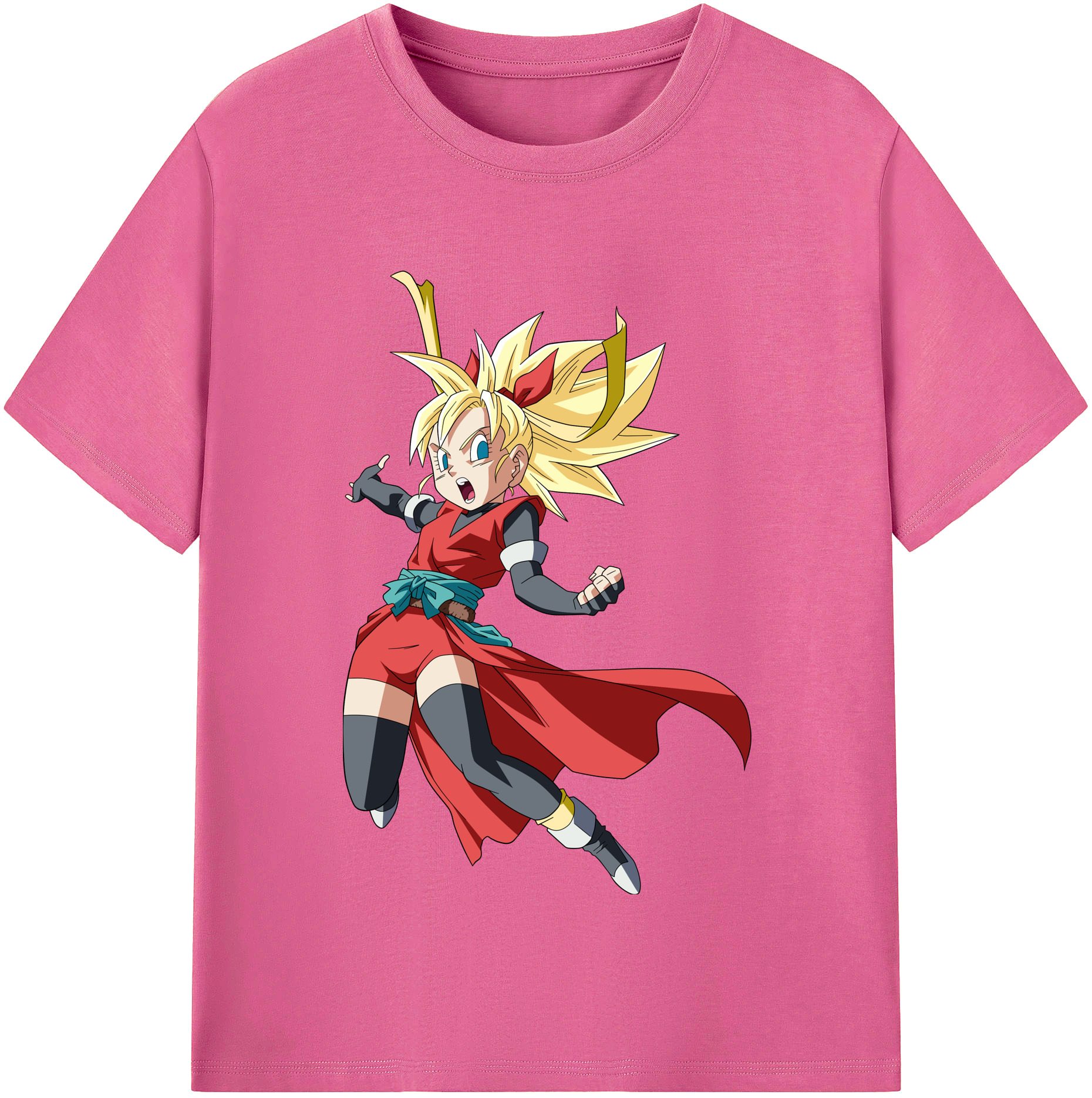 （画像用） ドラゴンボール カリフラ DRAGON BALL Caulifla レディースカジュアルプリントTシャツ（綿100％）