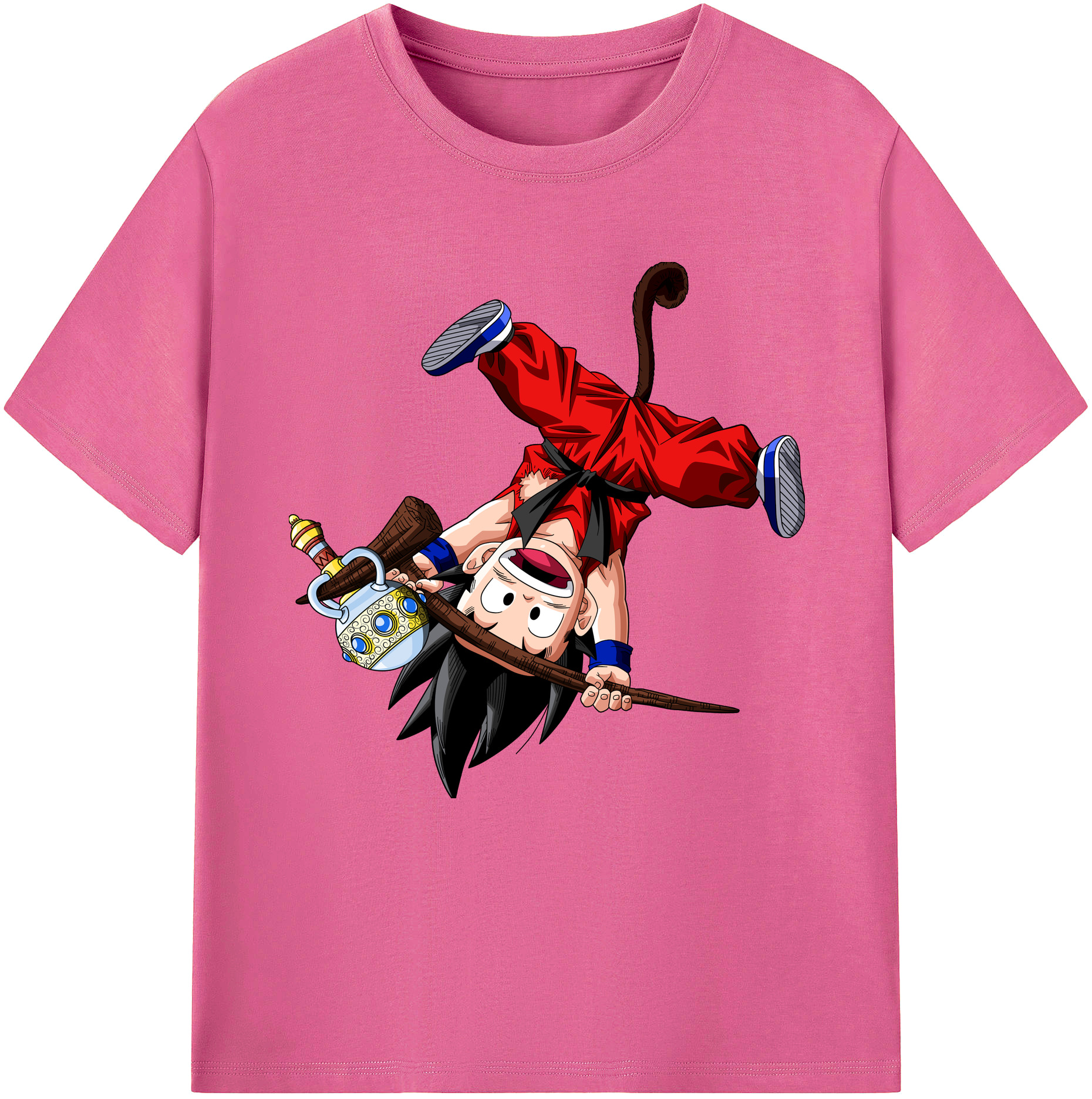 （画像用） ドラゴンボール 孫悟空（そん ごくう）Son Goku カカロット DRAGON BALL Kakarotto レディースカジュアルプリントTシャツ（綿100％）