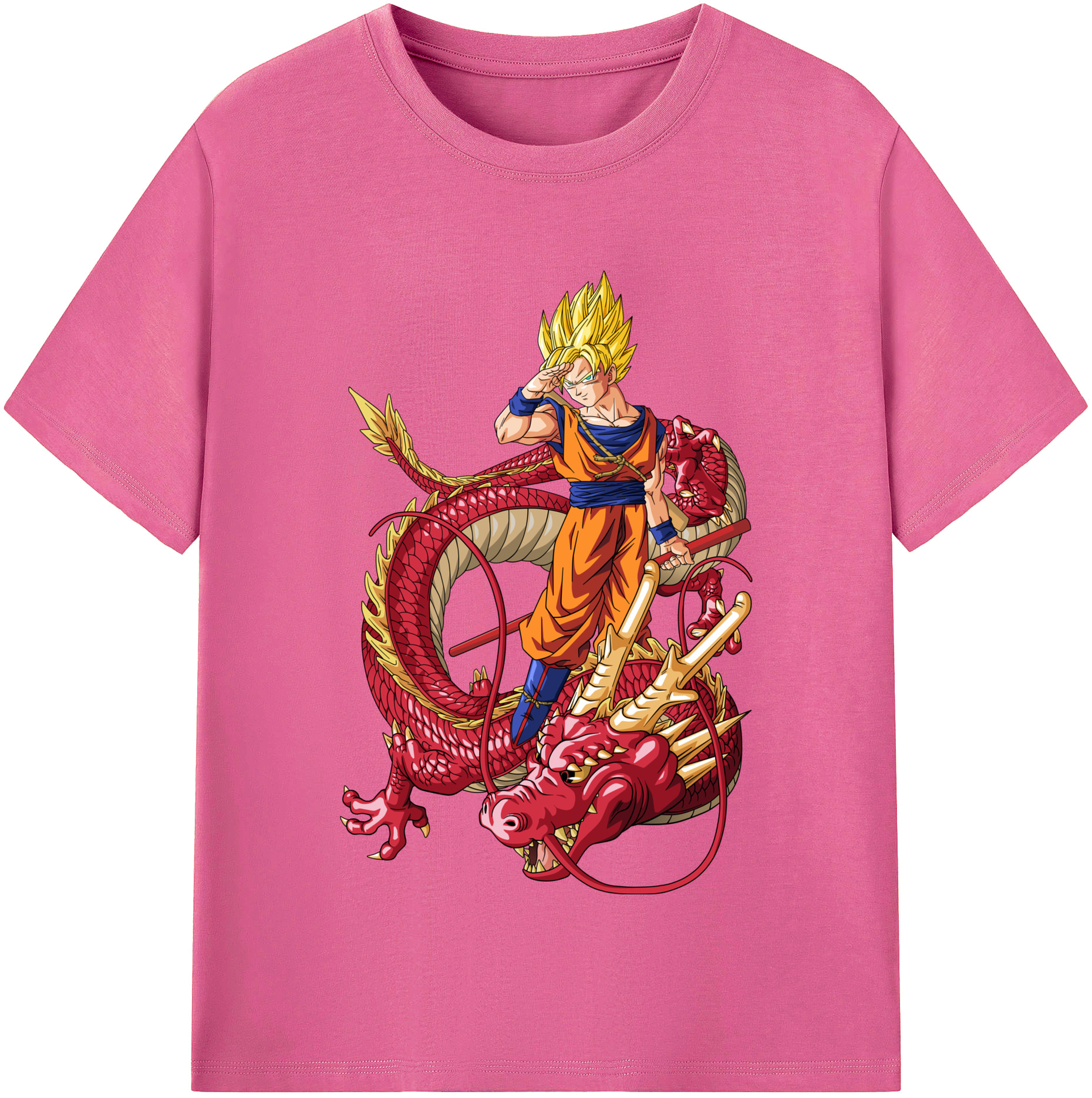 （画像用） ドラゴンボール 孫悟空（そん ごくう）Son Goku カカロット DRAGON BALL Kakarotto レディースカジュアルプリントTシャツ（綿100％）