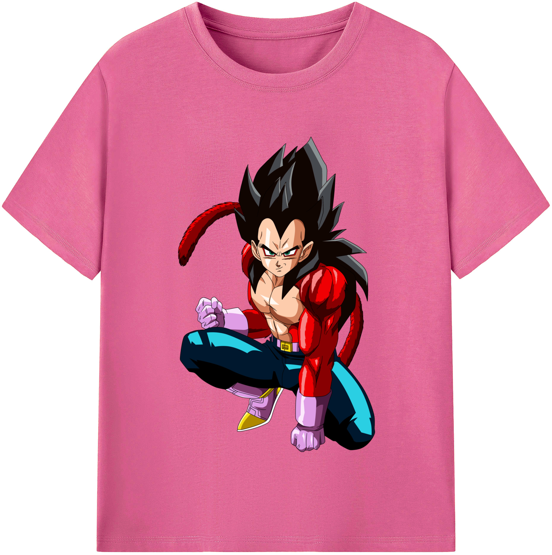 （画像用） ドラゴンボール ベジータ四世（Bejīta Yonsei）DRAGON BALL Vegeta IV レディースカジュアルプリントTシャツ（綿100％）