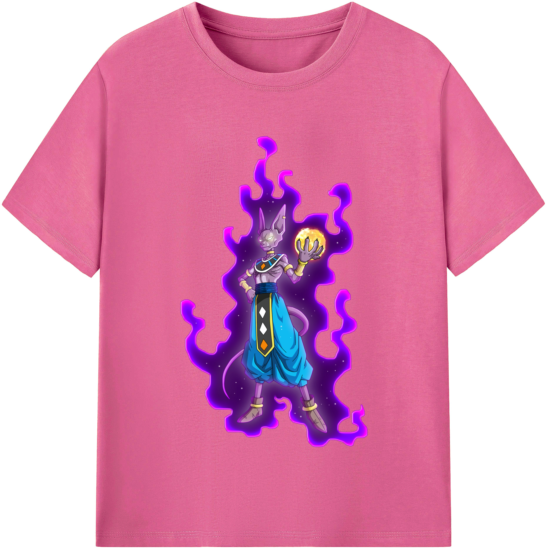（画像用） ドラゴンボール ビルス 破壊神ビルス DRAGON BALL Beerus Birusu レディースカジュアルプリントTシャツ（綿100％）