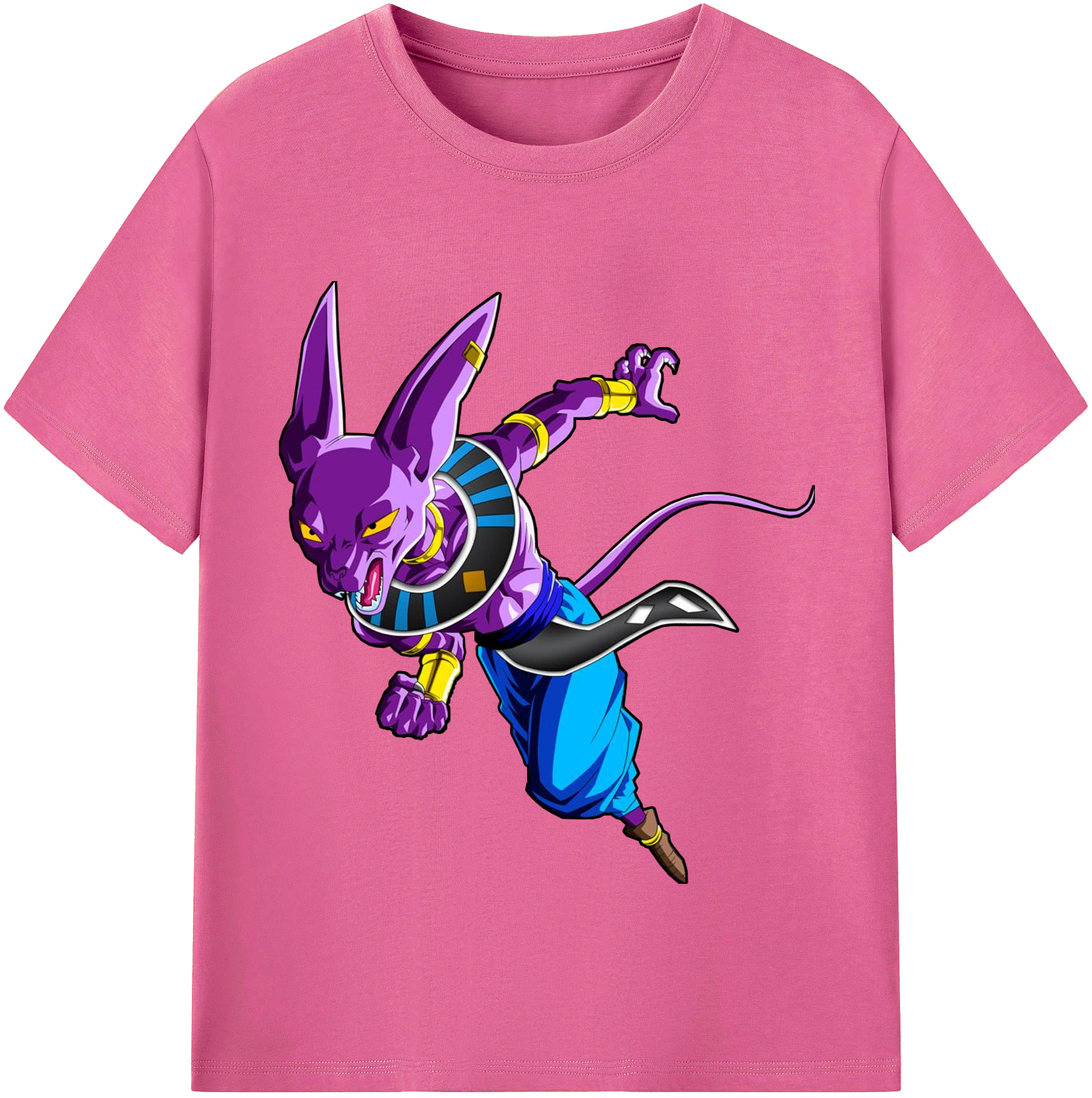 （画像用） ドラゴンボール ビルス 破壊神ビルス DRAGON BALL Beerus Birusu レディースカジュアルプリントTシャツ（綿100％）
