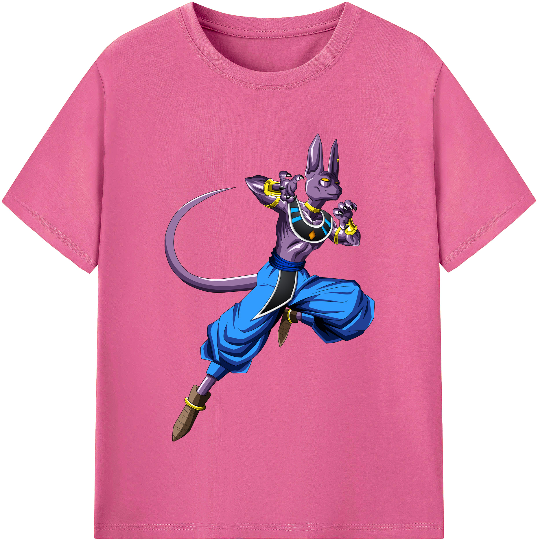 （画像用） ドラゴンボール ビルス 破壊神ビルス DRAGON BALL Beerus Birusu レディースカジュアルプリントTシャツ（綿100％）