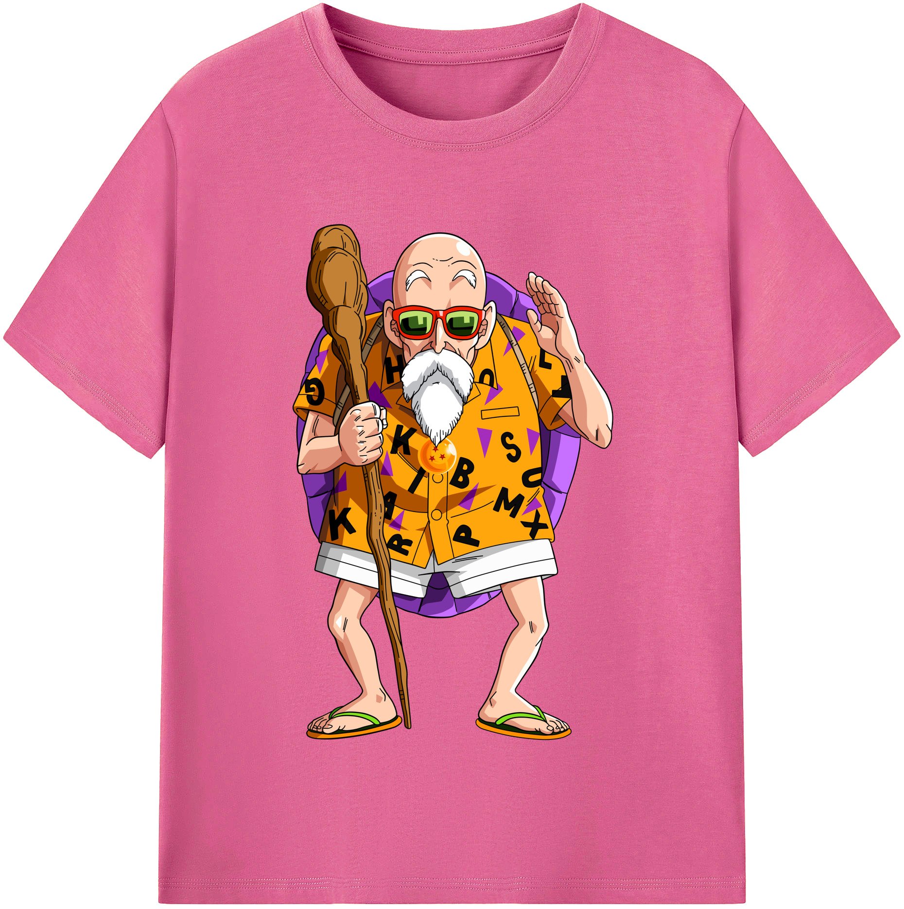 （画像用） ドラゴンボール 亀仙人（かめせんにん） DRAGON BALL Master Roshi Kame Sennin レディースカジュアルプリントTシャツ（綿100％）