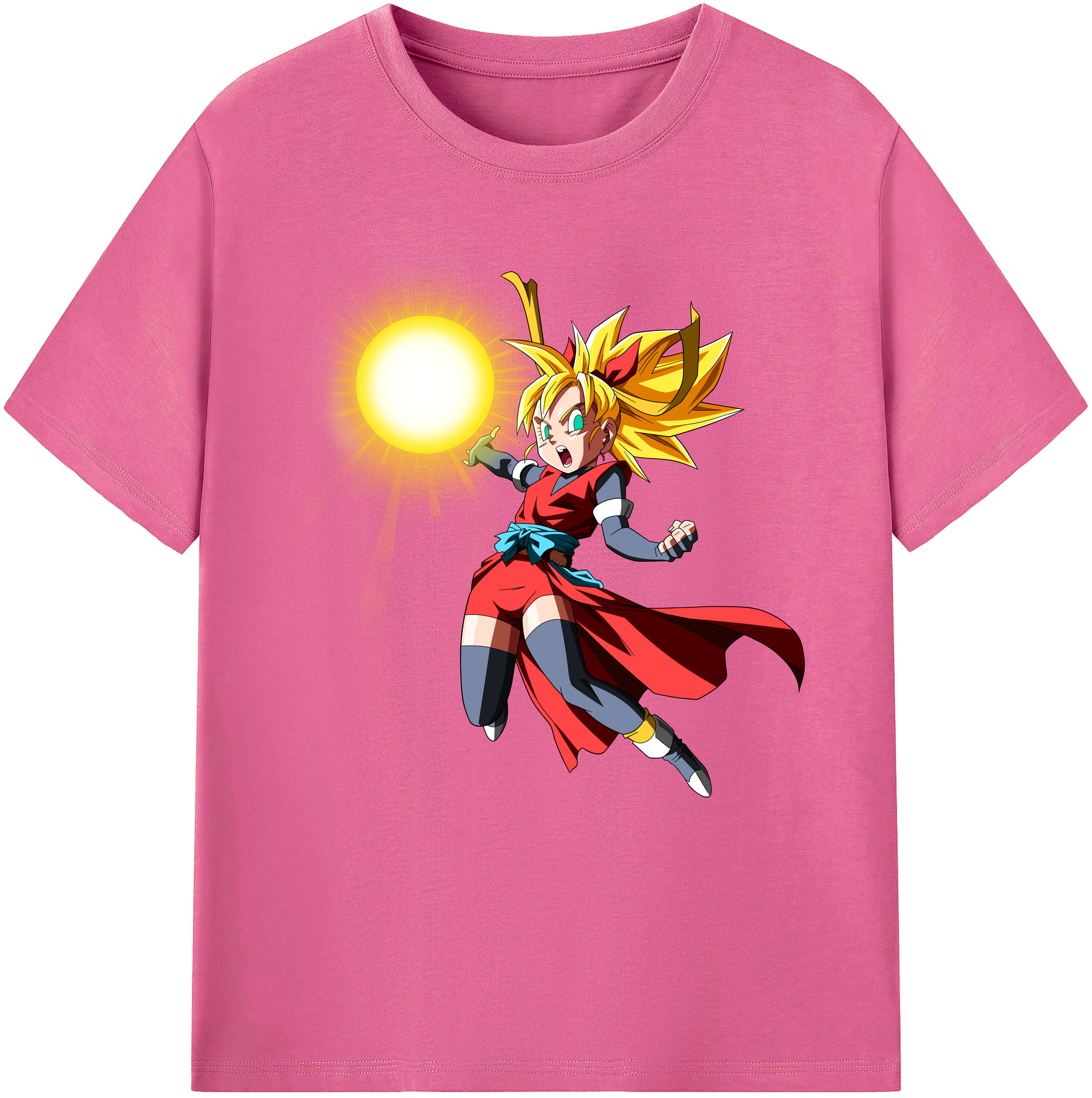 （画像用） ドラゴンボール カリフラ DRAGON BALL Caulifla レディースカジュアルプリントTシャツ（綿100％）