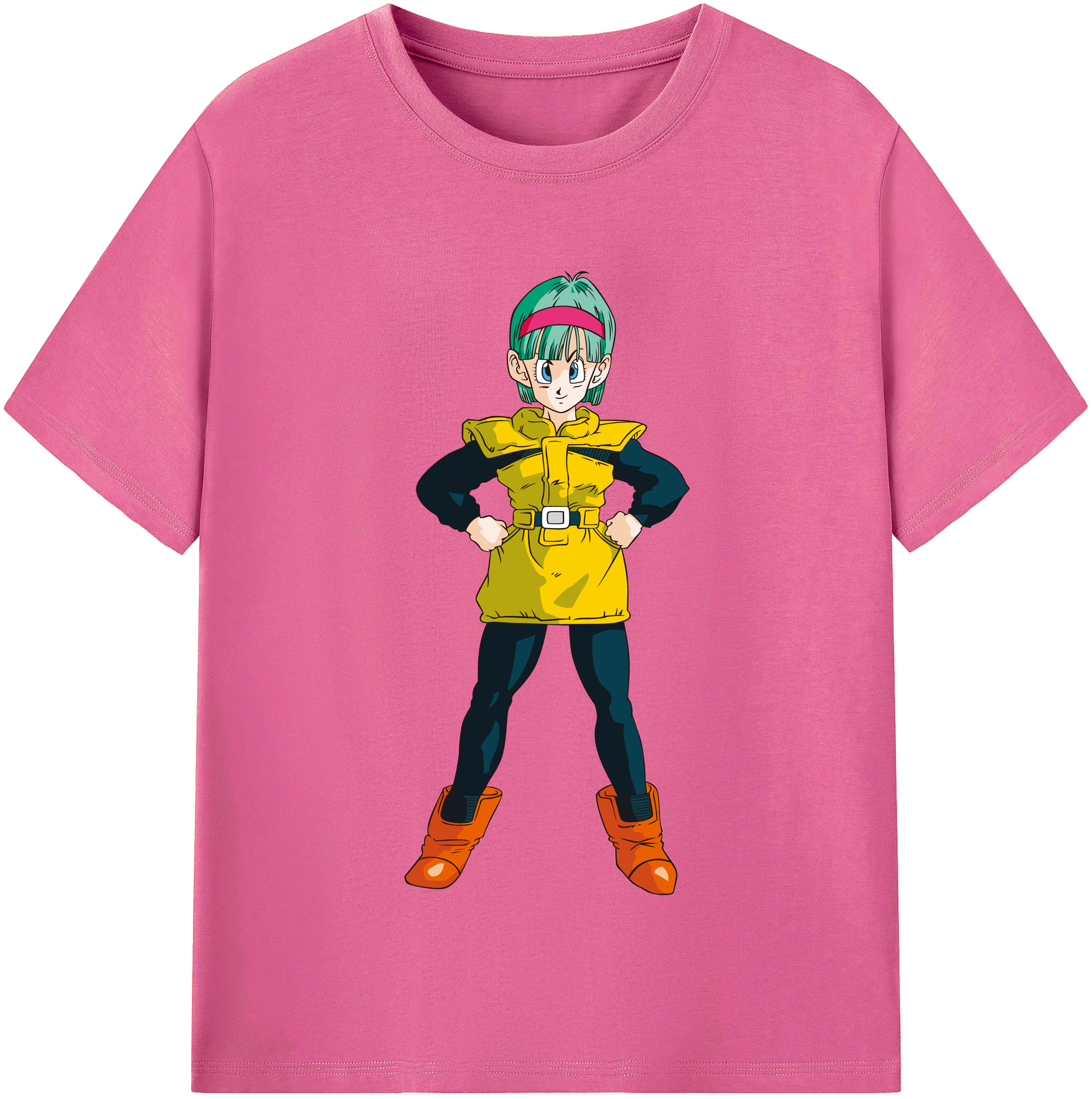 （画像用） ドラゴンボール ブルマ DRAGON BALL Bulma レディースカジュアルプリントTシャツ（綿100％）