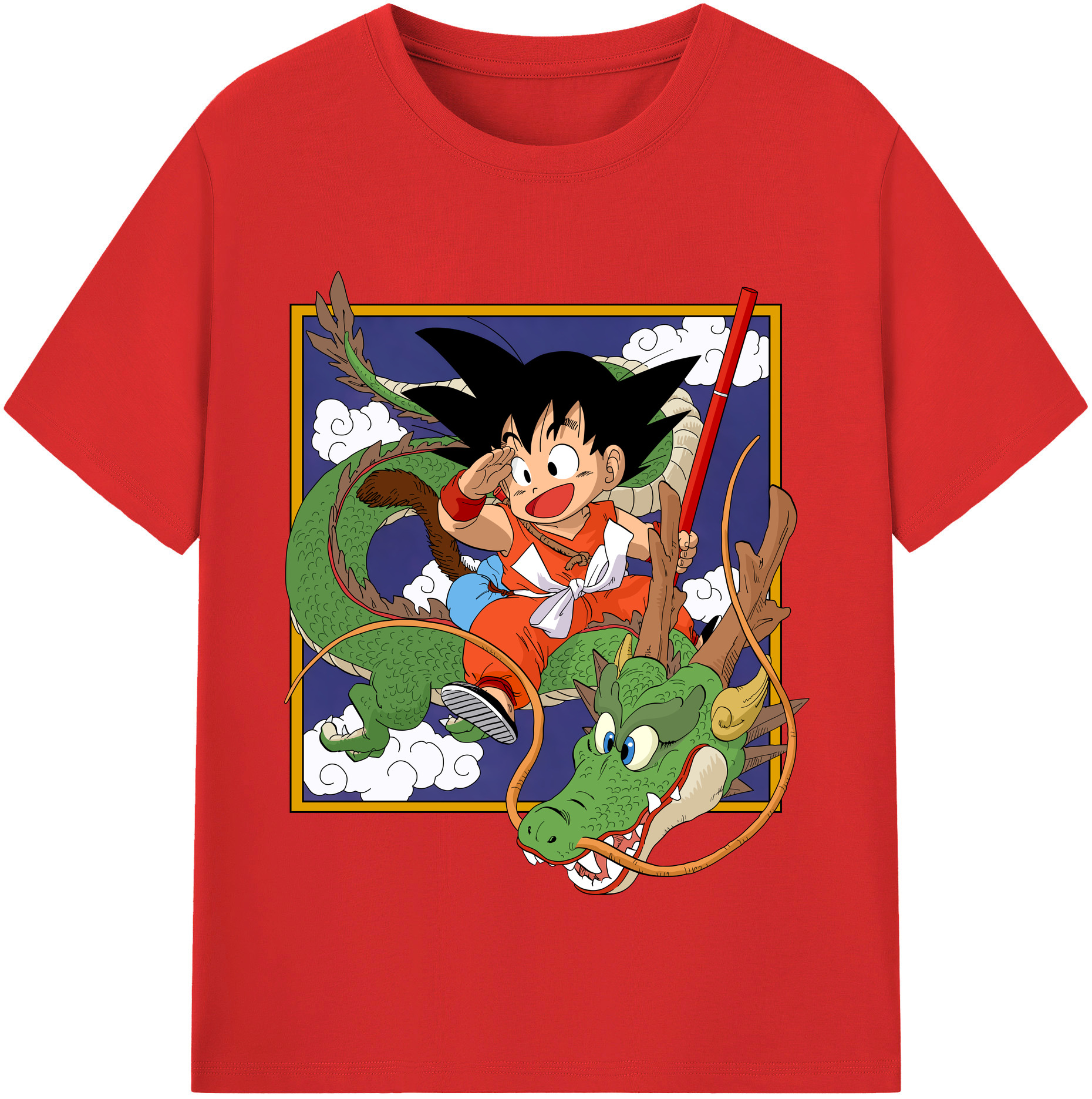 （画像用） ドラゴンボール 孫悟空（そん ごくう）Son Goku カカロット DRAGON BALL Kakarotto レディースカジュアルプリントTシャツ（綿100％）