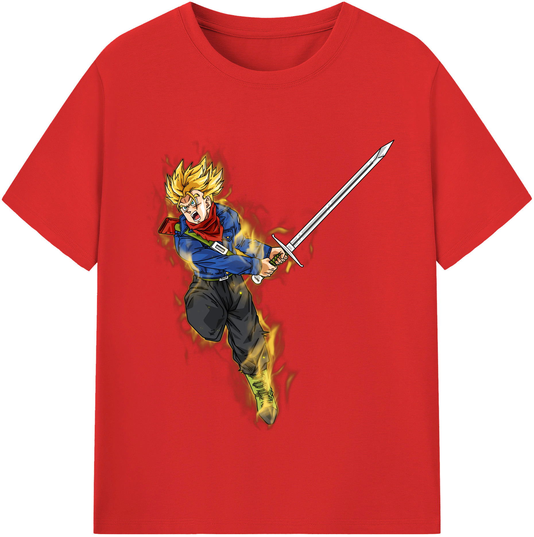 （画像用） ドラゴンボール トランクス（Torankusu）DRAGON BALL Trunks レディースカジュアルプリントTシャツ（綿100％）