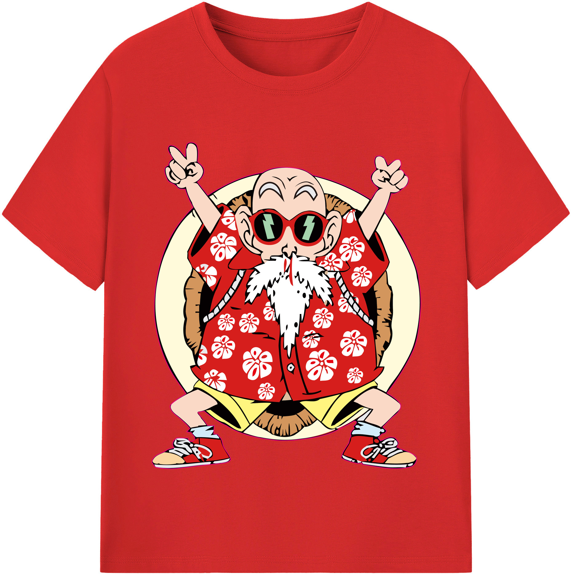 （画像用） ドラゴンボール 亀仙人（かめせんにん） DRAGON BALL Master Roshi Kame Sennin レディースカジュアルプリントTシャツ（綿100％）