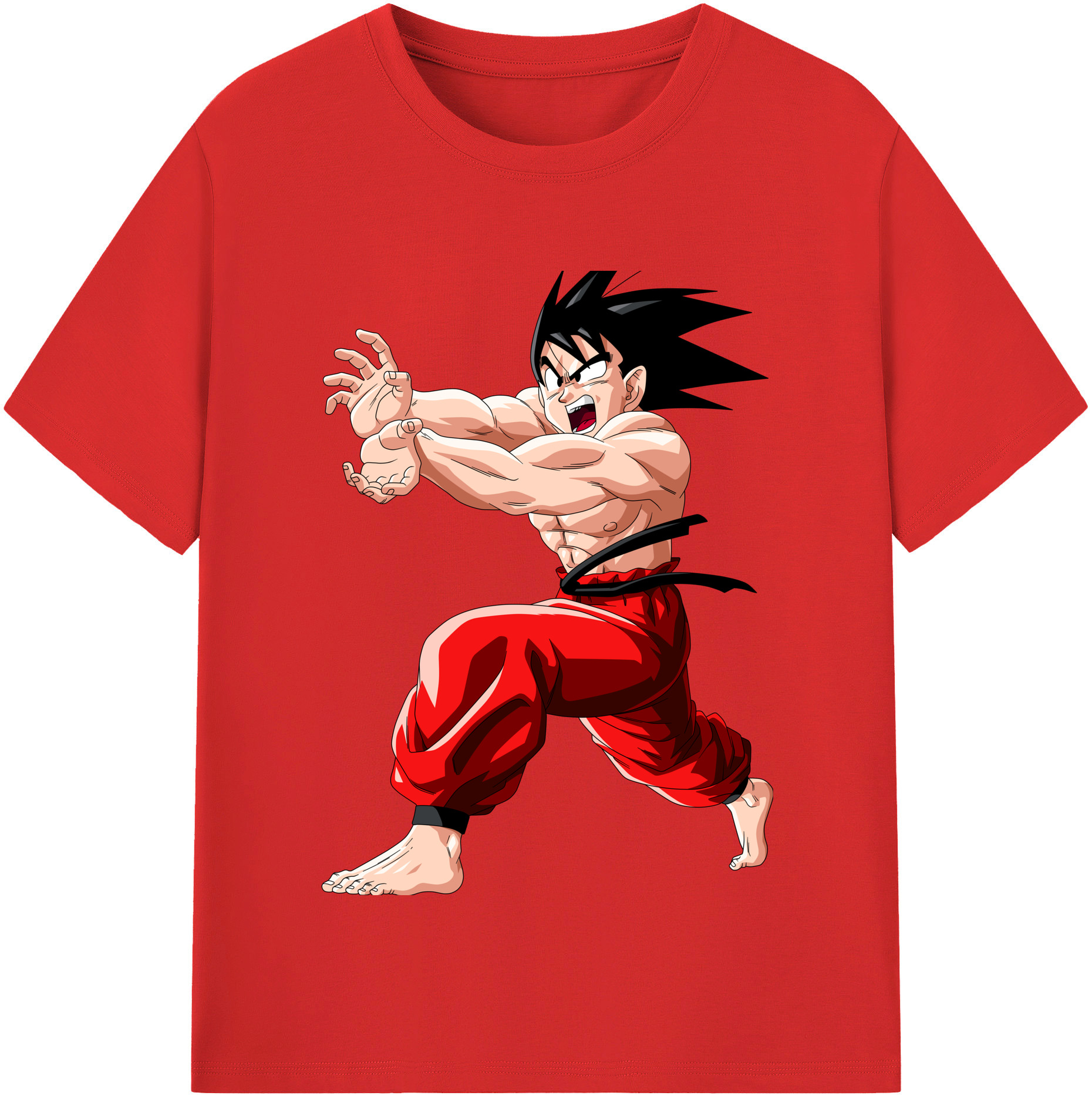 （画像用） ドラゴンボール 孫悟空（そん ごくう）Son Goku カカロット DRAGON BALL Kakarotto レディースカジュアルプリントTシャツ（綿100％）
