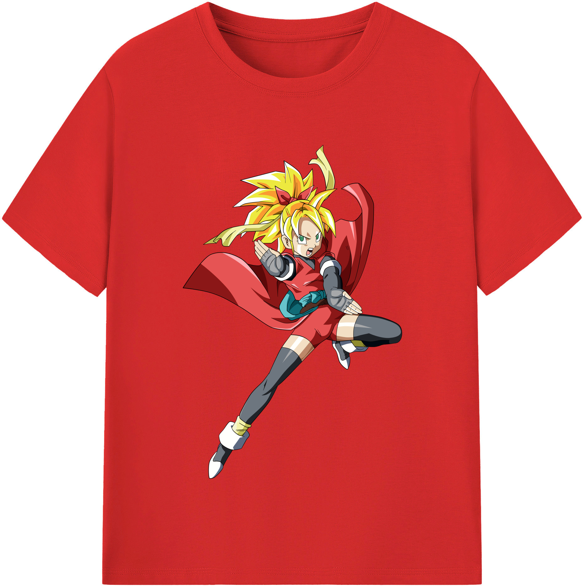 （画像用） ドラゴンボール カリフラ DRAGON BALL Caulifla レディースカジュアルプリントTシャツ（綿100％）