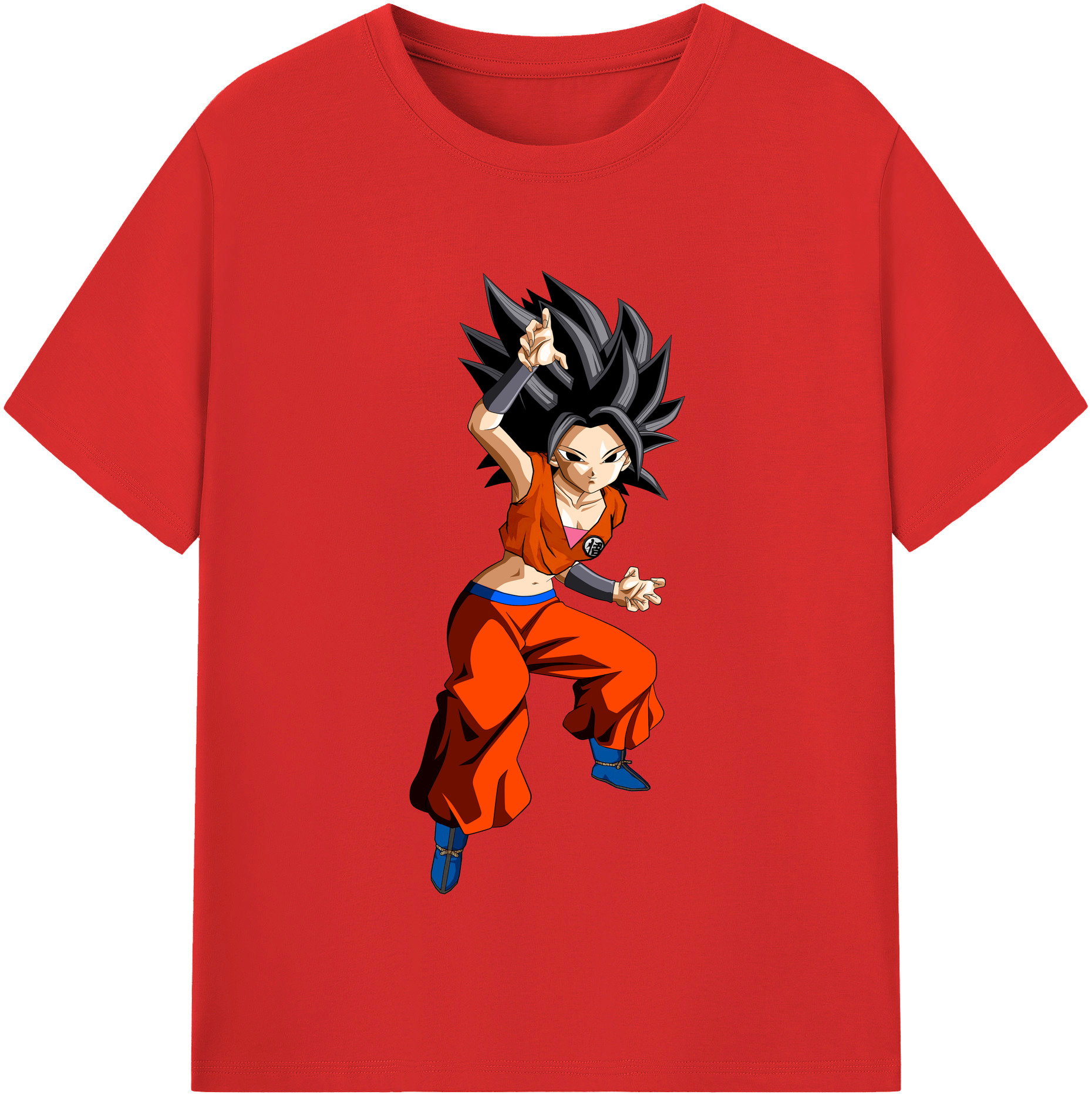 （画像用） ドラゴンボール カリフラ DRAGON BALL Caulifla レディースカジュアルプリントTシャツ（綿100％）