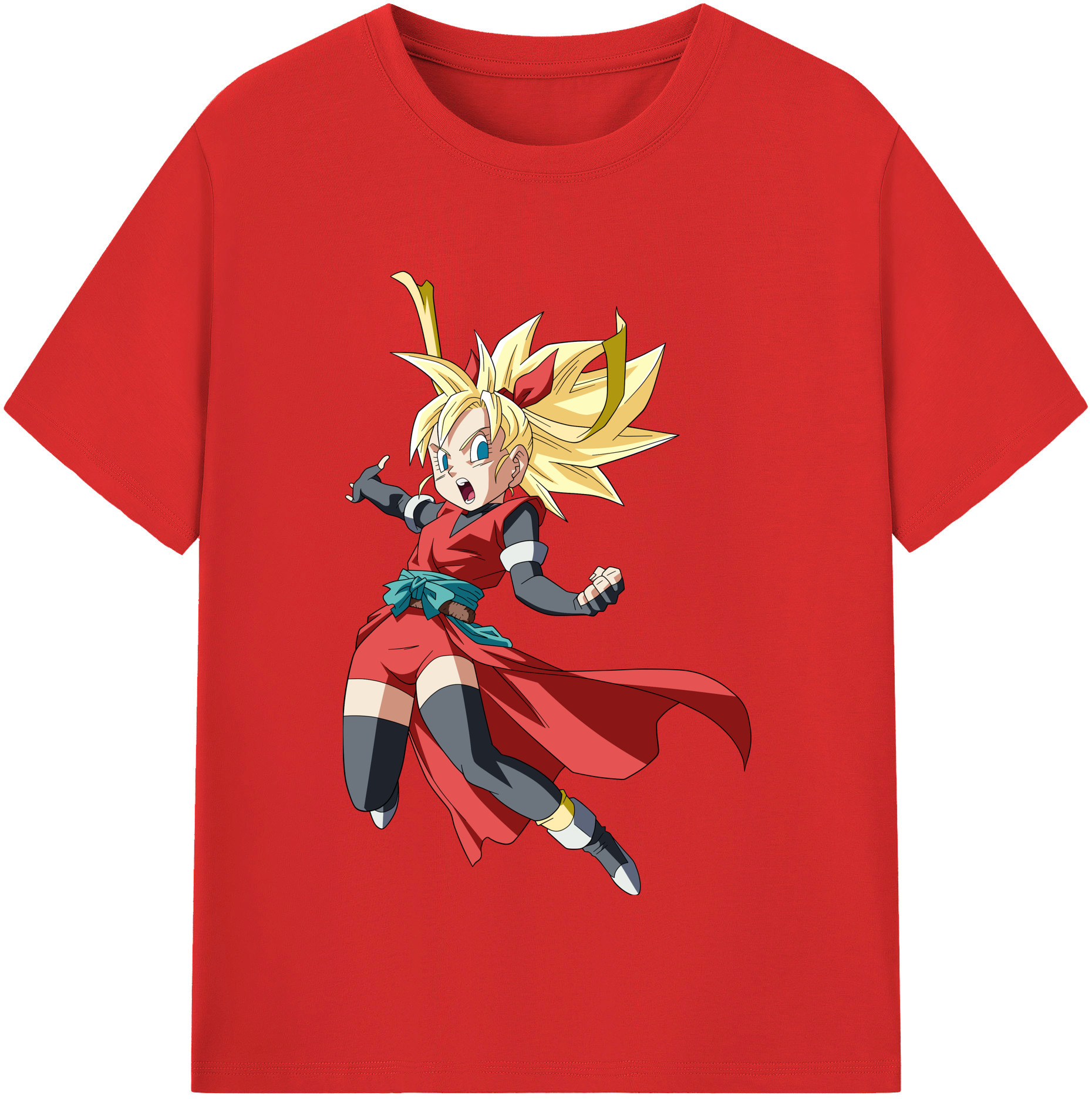 （画像用） ドラゴンボール カリフラ DRAGON BALL Caulifla レディースカジュアルプリントTシャツ（綿100％）