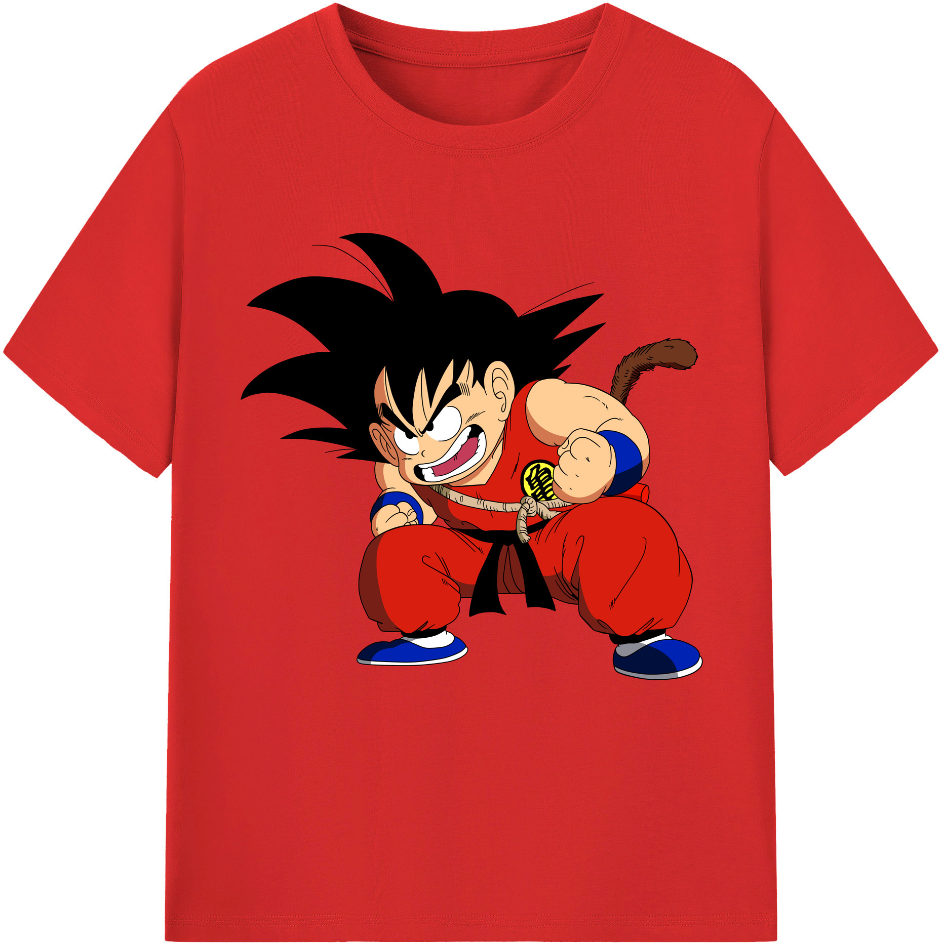 （画像用） ドラゴンボール 孫悟空（そん ごくう）Son Goku カカロット DRAGON BALL Kakarotto レディースカジュアルプリントTシャツ（綿100％）