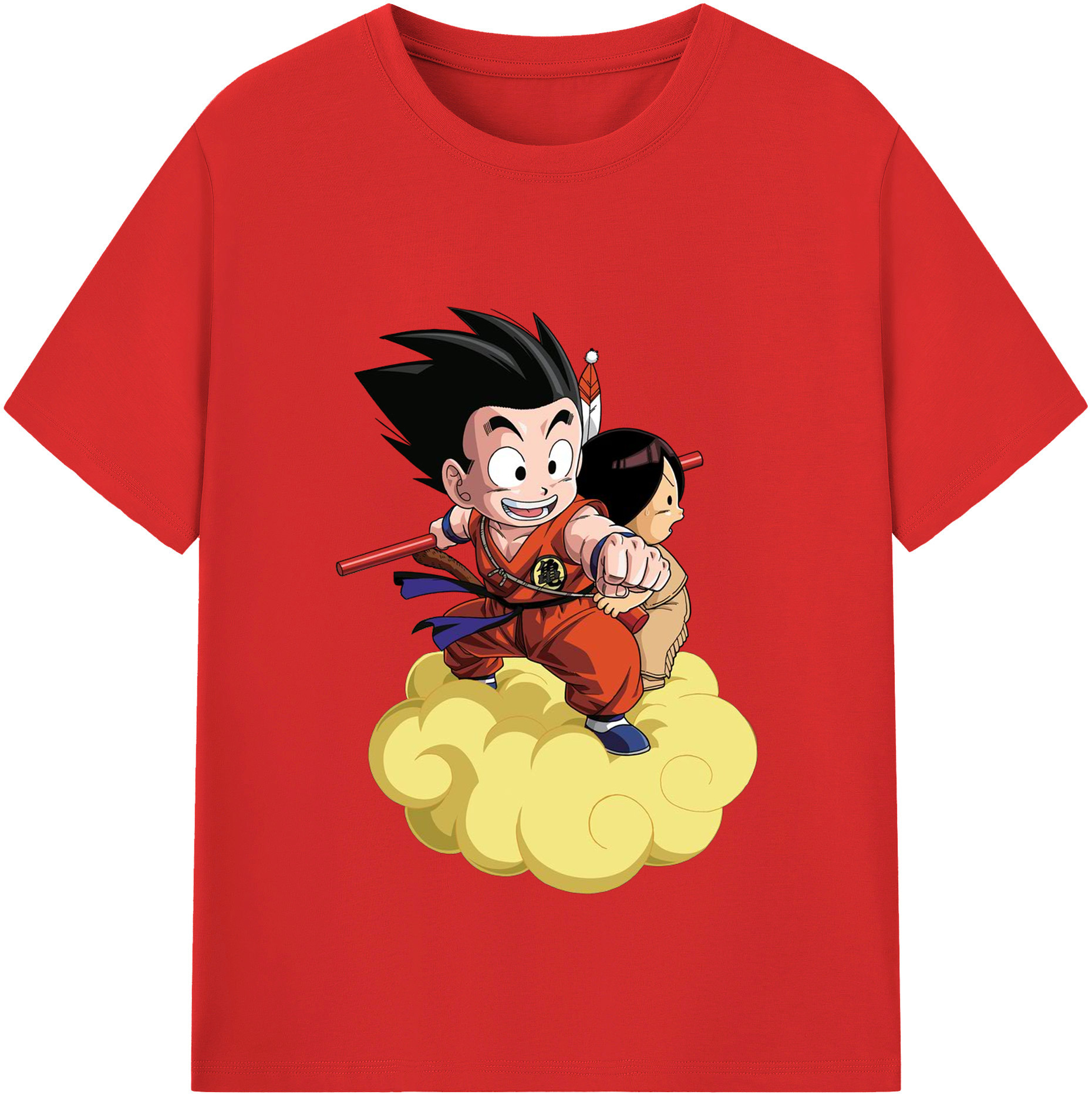 （画像用） ドラゴンボール 孫悟空（そん ごくう）Son Goku カカロット DRAGON BALL Kakarotto レディースカジュアルプリントTシャツ（綿100％）