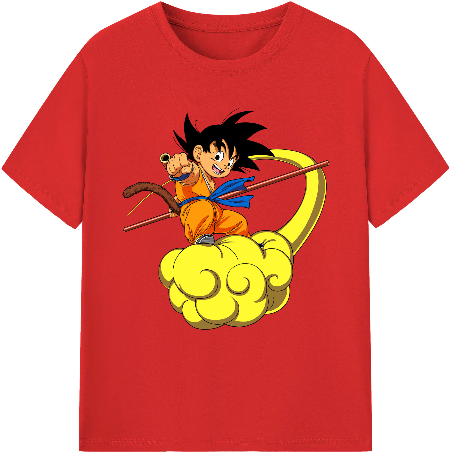 （画像用） ドラゴンボール 孫悟空（そん ごくう）Son Goku カカロット DRAGON BALL Kakarotto レディースカジュアルプリントTシャツ（綿100％）