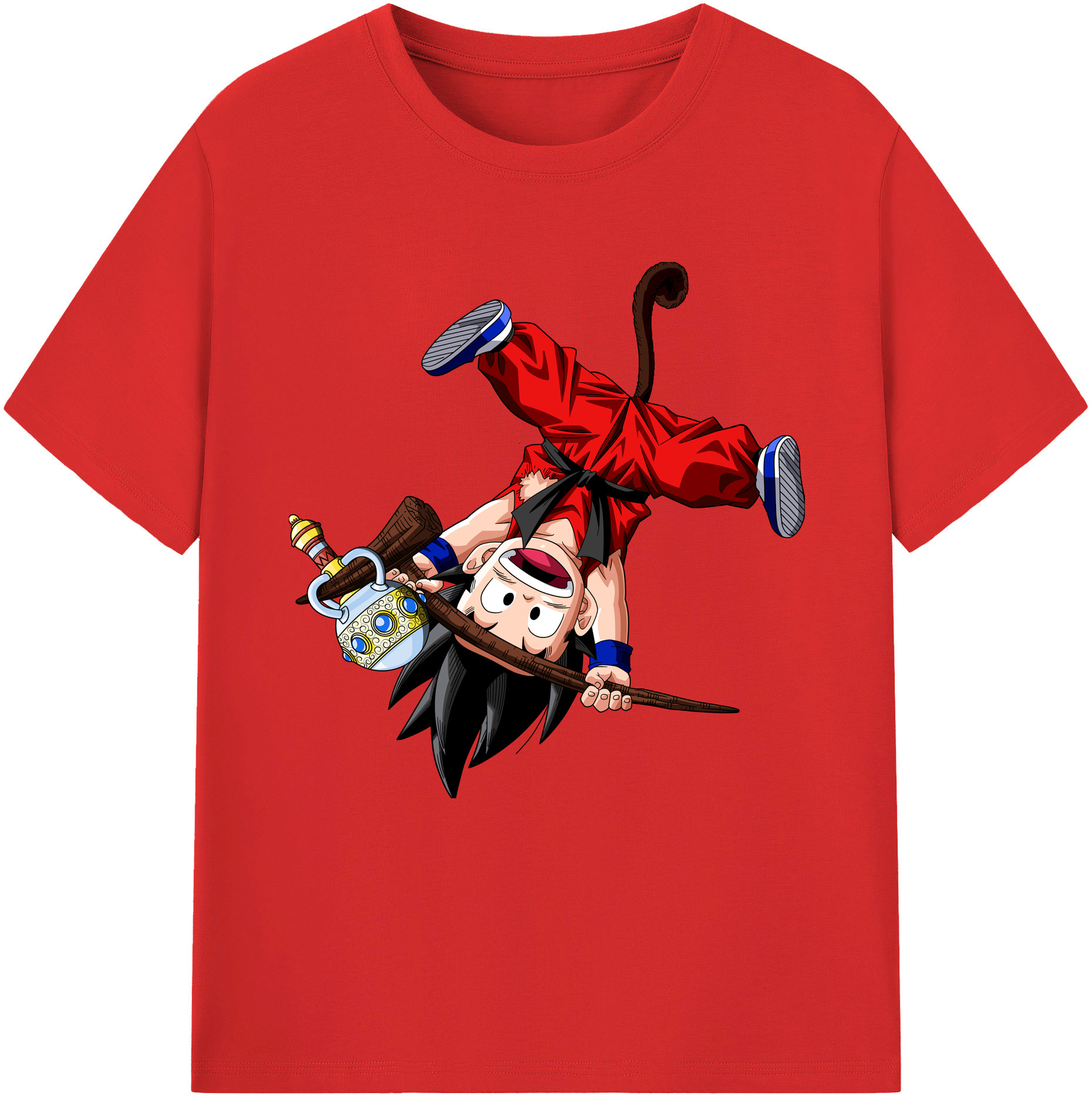 （画像用） ドラゴンボール 孫悟空（そん ごくう）Son Goku カカロット DRAGON BALL Kakarotto レディースカジュアルプリントTシャツ（綿100％）
