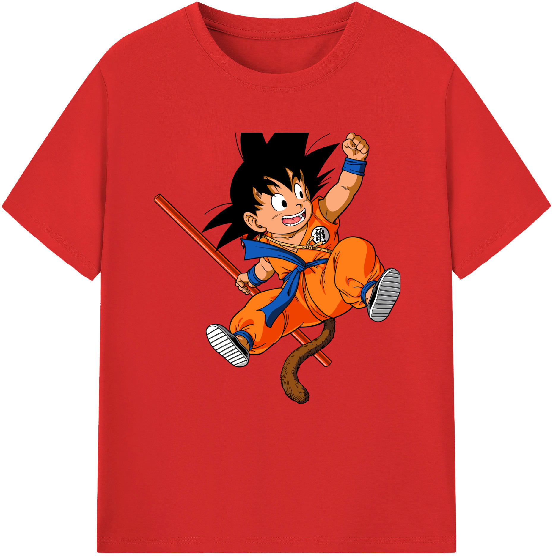 （画像用） ドラゴンボール 孫悟空（そん ごくう）Son Goku カカロット DRAGON BALL Kakarotto レディースカジュアルプリントTシャツ（綿100％）