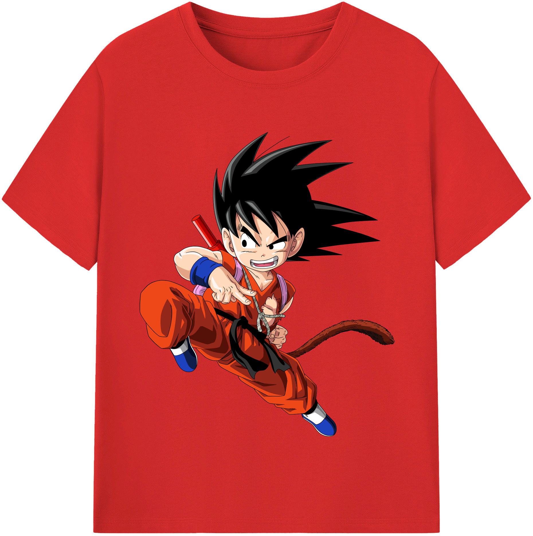 （画像用） ドラゴンボール 孫悟空（そん ごくう）Son Goku カカロット DRAGON BALL Kakarotto レディースカジュアルプリントTシャツ（綿100％）