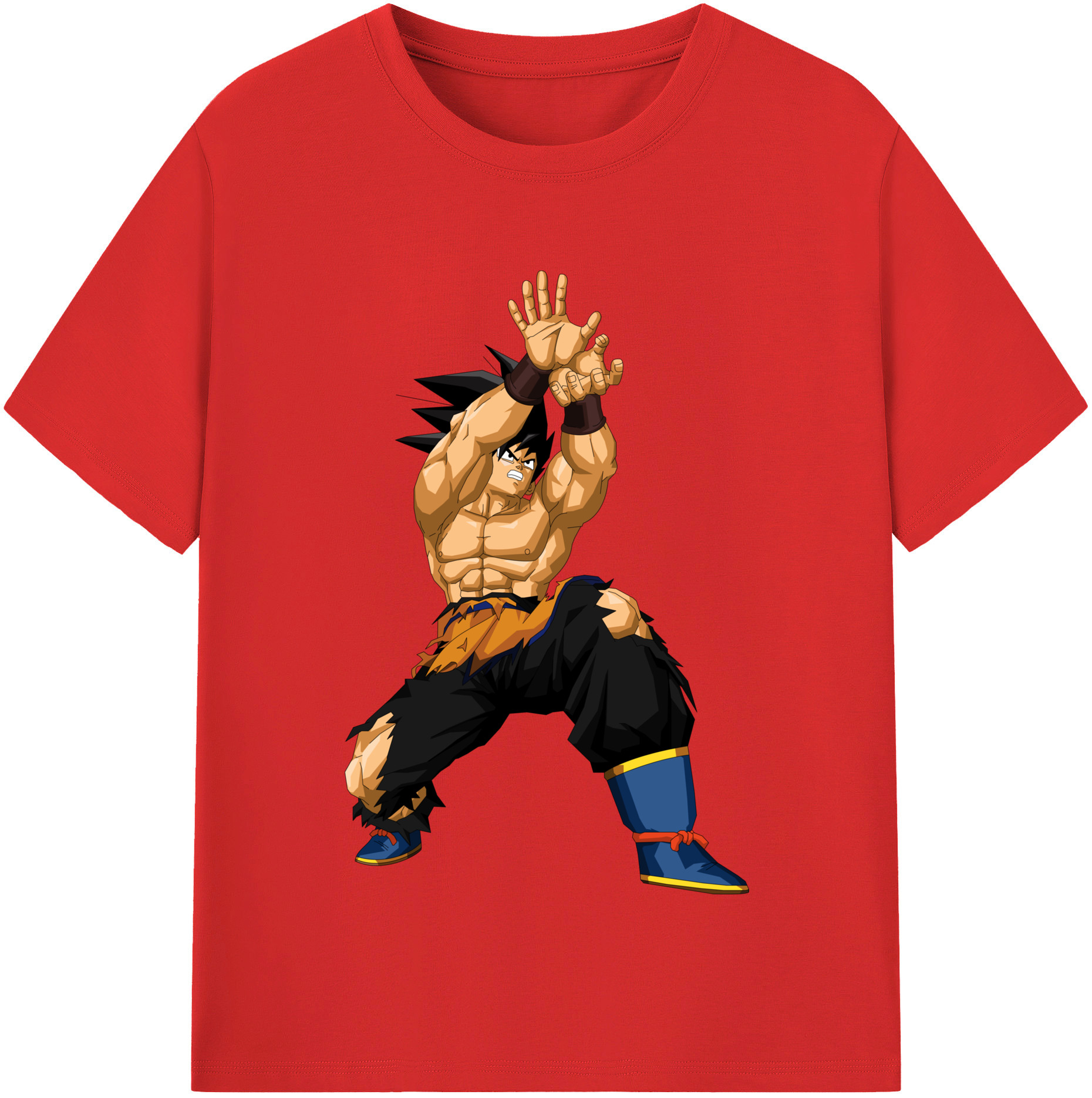 （画像用） ドラゴンボール 孫悟空（そん ごくう）Son Goku カカロット DRAGON BALL Kakarotto レディースカジュアルプリントTシャツ（綿100％）