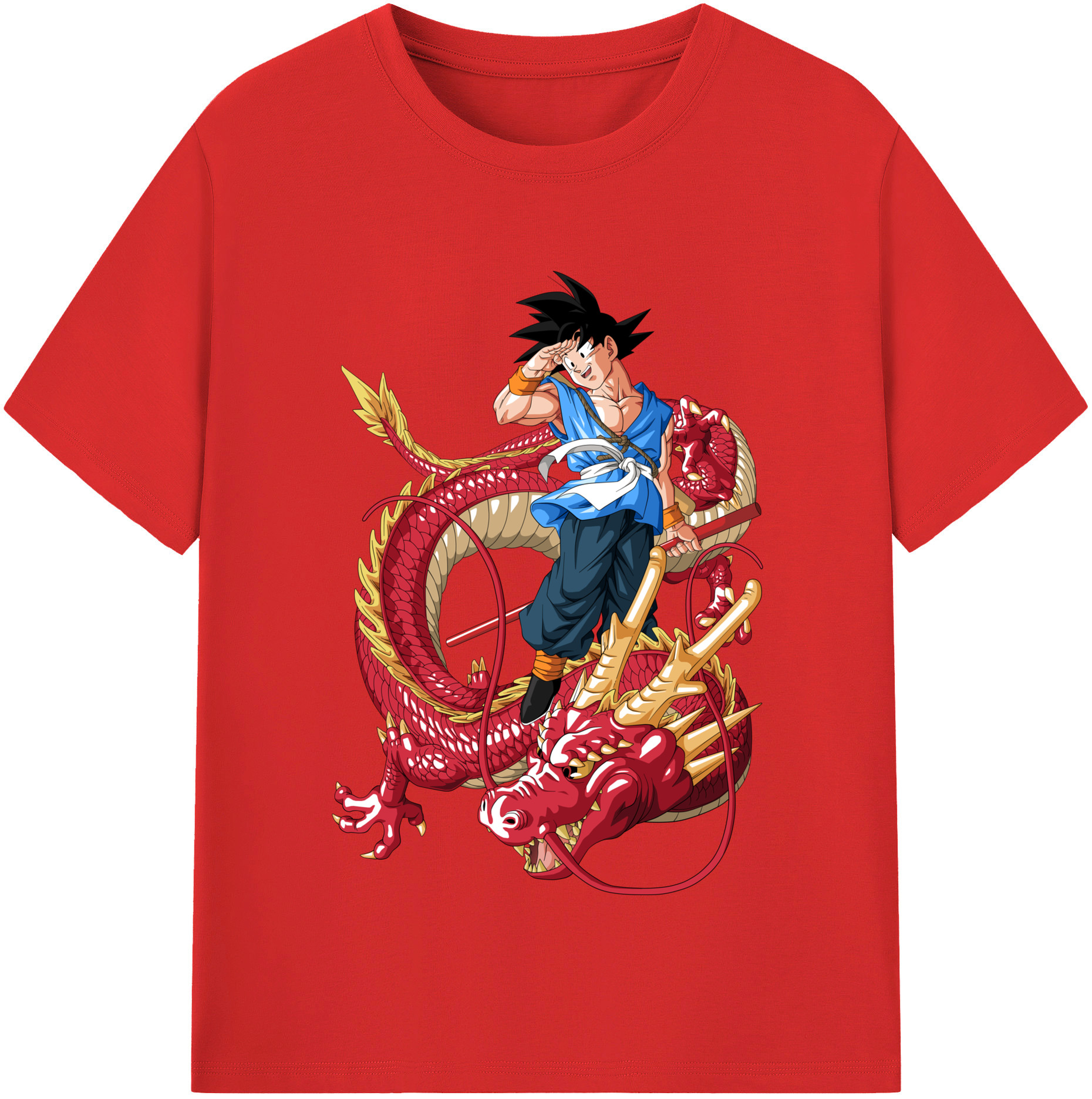 （画像用） ドラゴンボール 孫悟空（そん ごくう）Son Goku カカロット DRAGON BALL Kakarotto レディースカジュアルプリントTシャツ（綿100％）