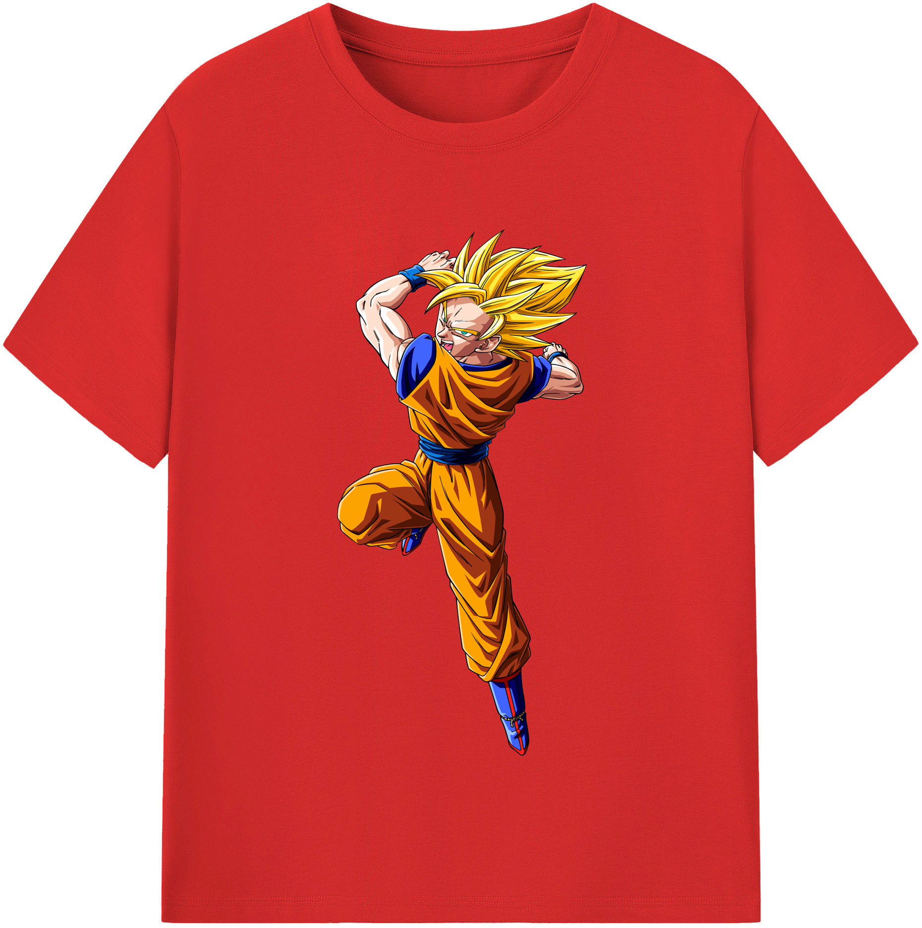 （画像用） ドラゴンボール 孫悟空（そん ごくう）Son Goku カカロット DRAGON BALL Kakarotto レディースカジュアルプリントTシャツ（綿100％）