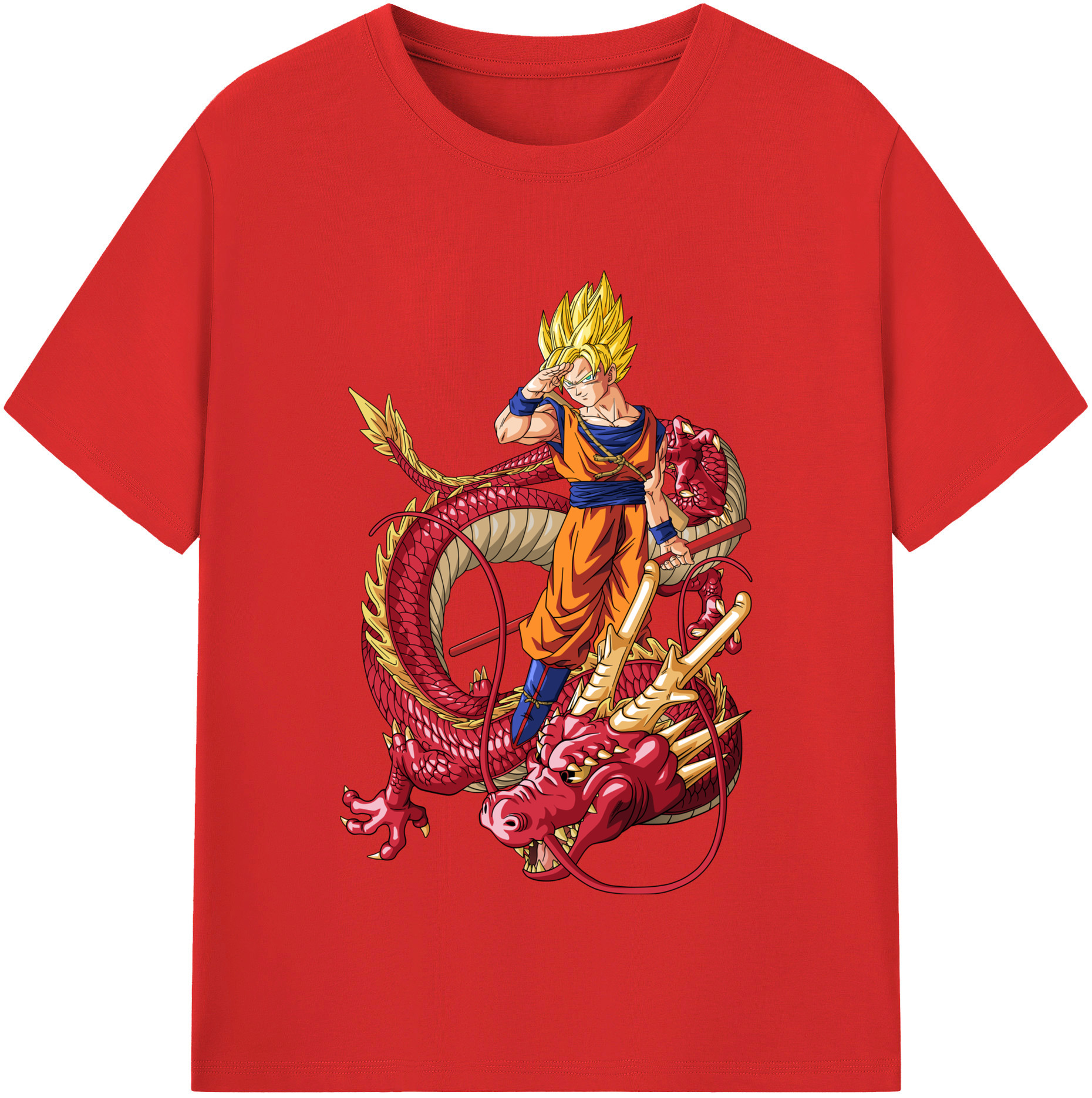 （画像用） ドラゴンボール 孫悟空（そん ごくう）Son Goku カカロット DRAGON BALL Kakarotto レディースカジュアルプリントTシャツ（綿100％）