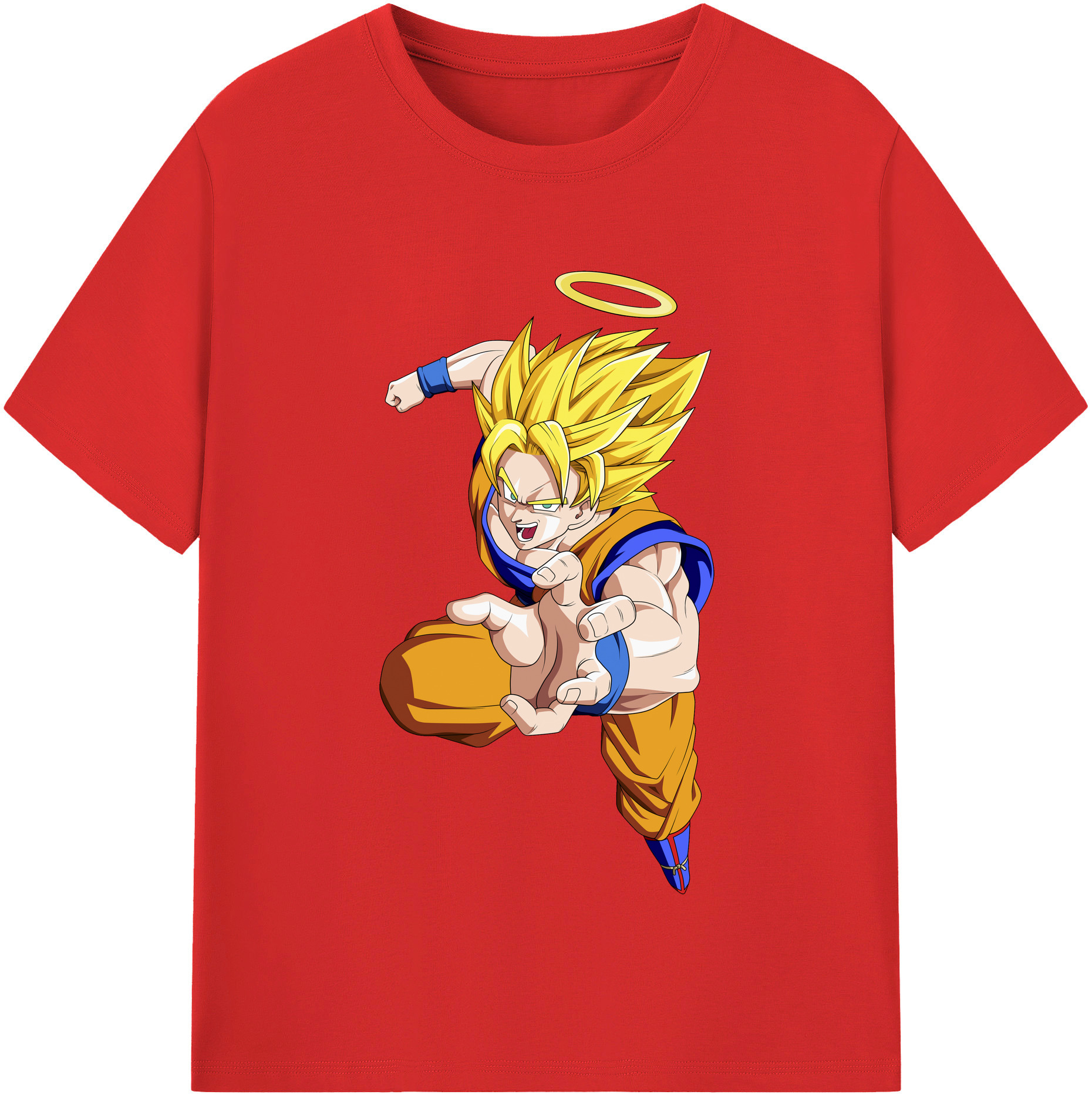 （画像用） ドラゴンボール 孫悟空（そん ごくう）Son Goku カカロット DRAGON BALL Kakarotto レディースカジュアルプリントTシャツ（綿100％）