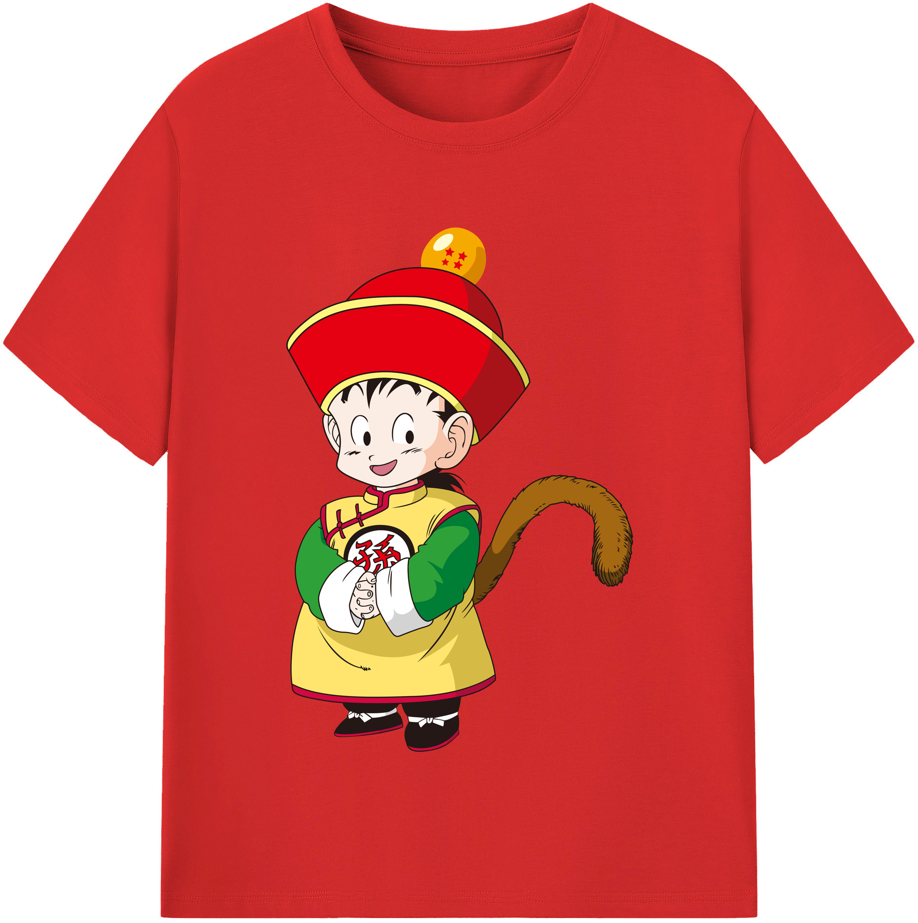 （画像用） ドラゴンボール 孫悟空（そん ごくう）Son Goku カカロット DRAGON BALL Kakarotto レディースカジュアルプリントTシャツ（綿100％）