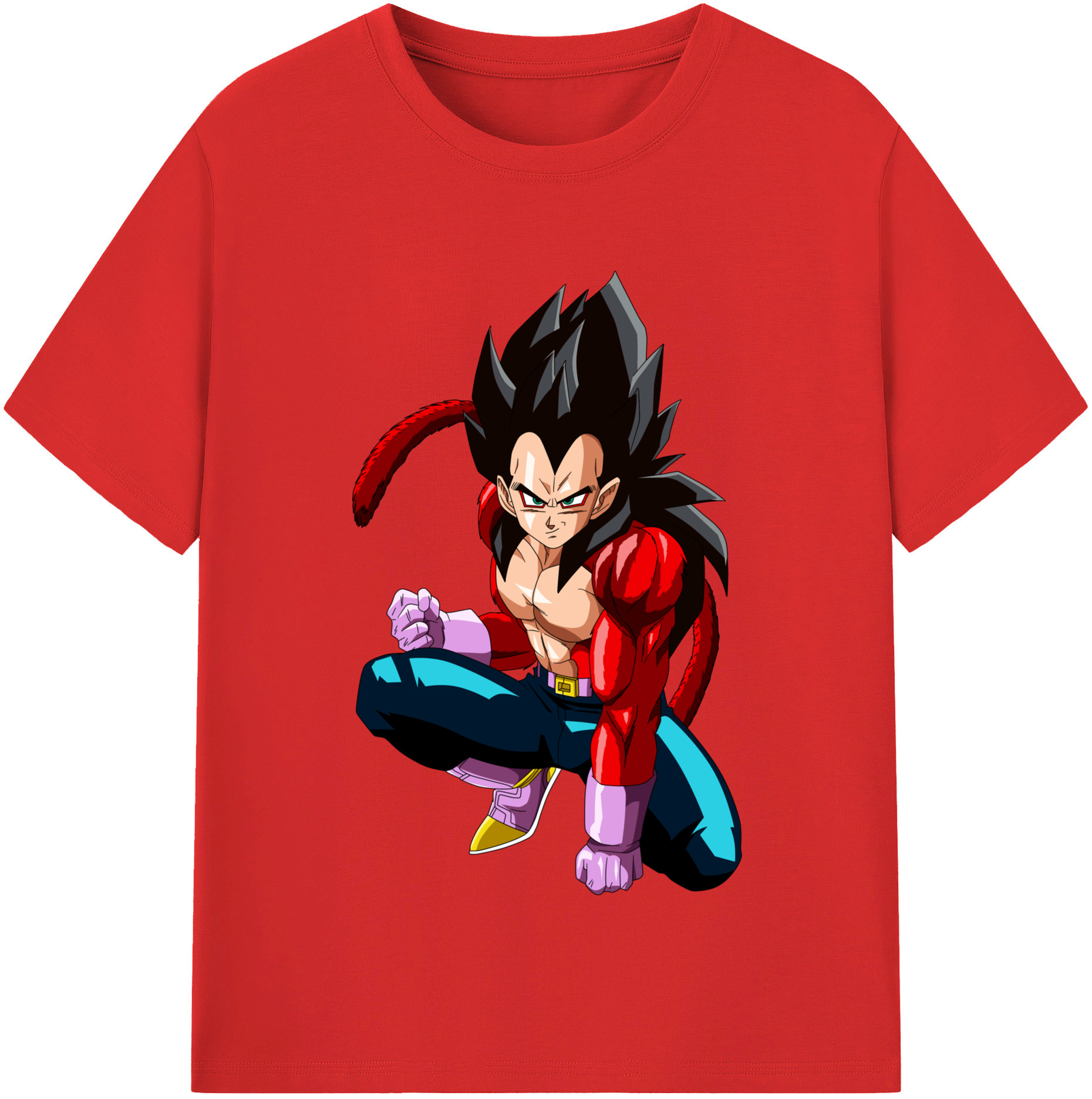 （画像用） ドラゴンボール ベジータ四世（Bejīta Yonsei）DRAGON BALL Vegeta IV レディースカジュアルプリントTシャツ（綿100％）