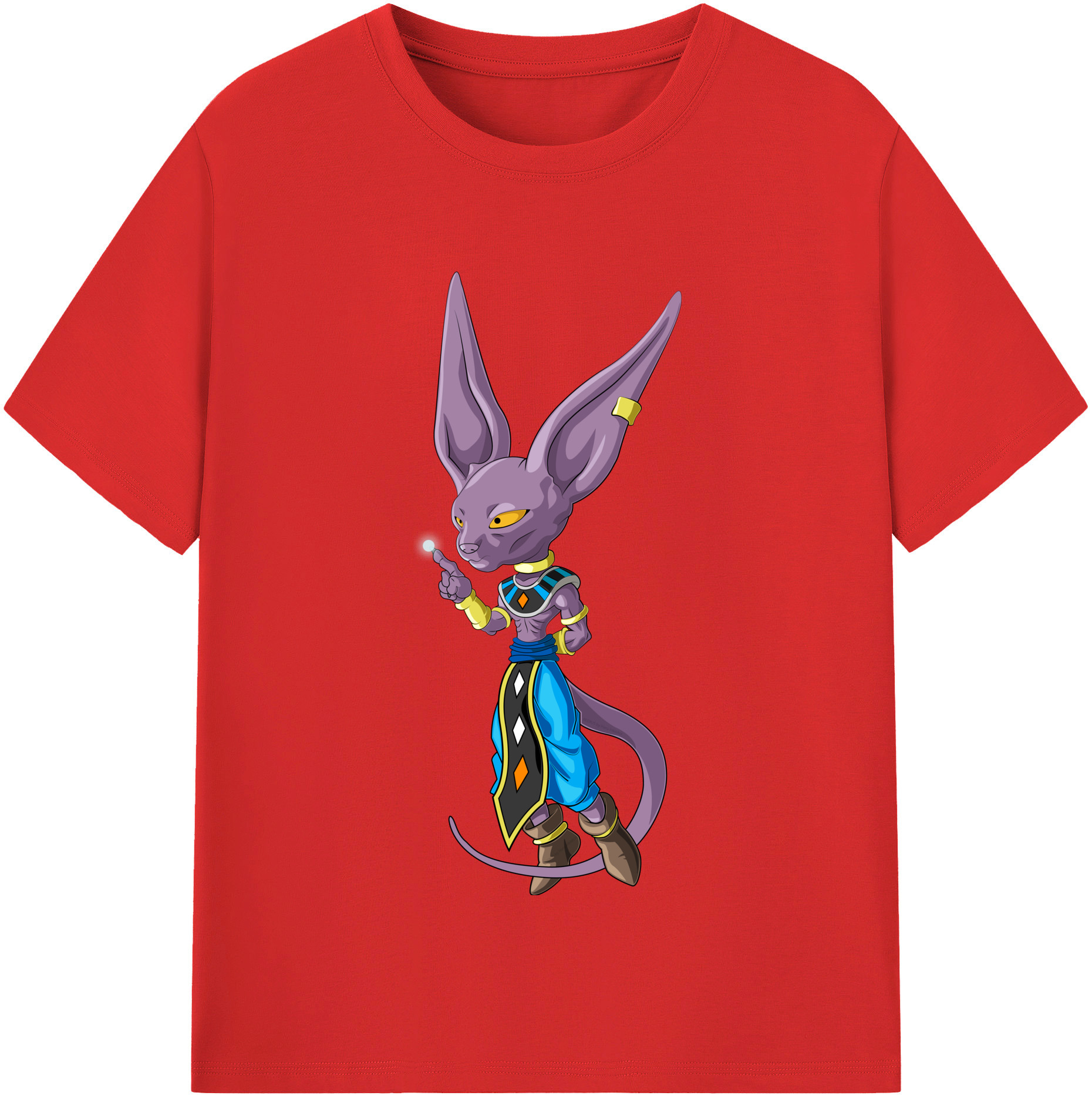 （画像用） ドラゴンボール ビルス 破壊神ビルス DRAGON BALL Beerus Birusu レディースカジュアルプリントTシャツ（綿100％）