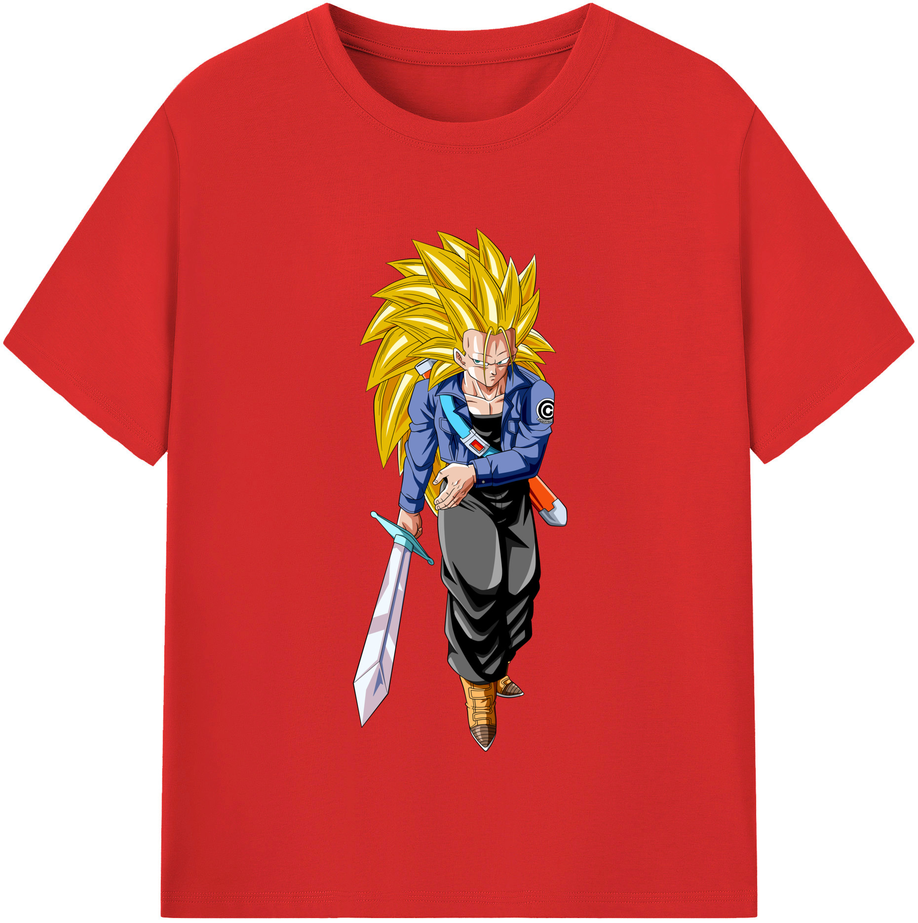 （画像用） ドラゴンボール トランクス（Torankusu）DRAGON BALL Trunks レディースカジュアルプリントTシャツ（綿100％）