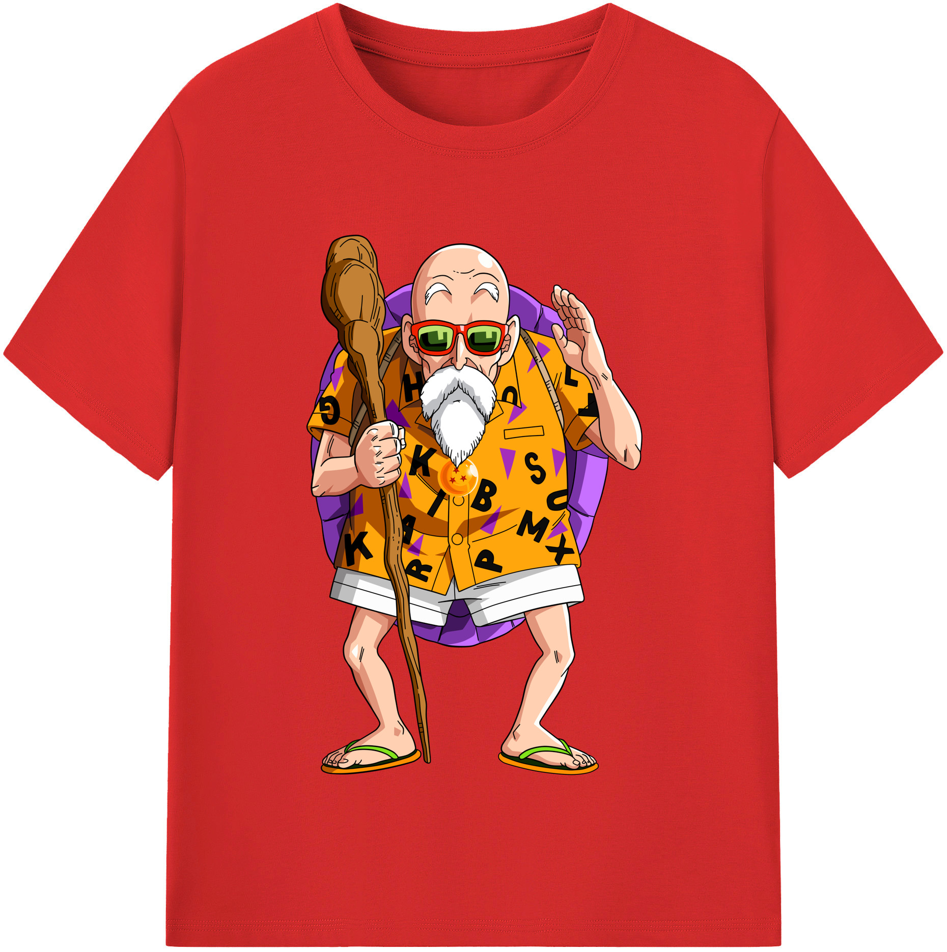 （画像用） ドラゴンボール 亀仙人（かめせんにん） DRAGON BALL Master Roshi Kame Sennin レディースカジュアルプリントTシャツ（綿100％）