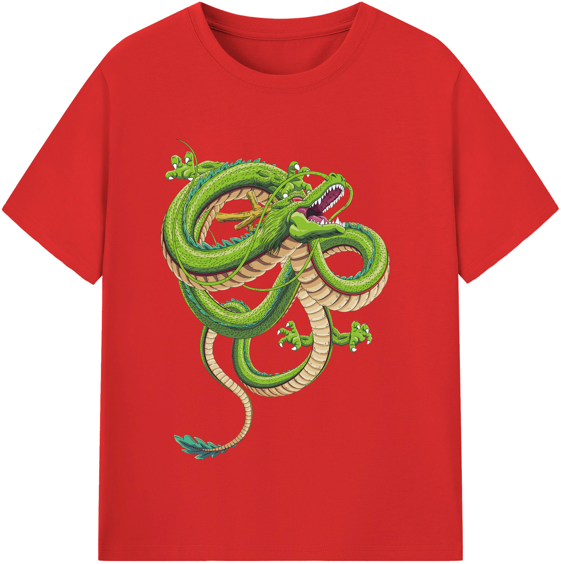 （画像用） ドラゴンボール 神龍 シェンロン DRAGON BALL Shenron レディースカジュアルプリントTシャツ（綿100％）
