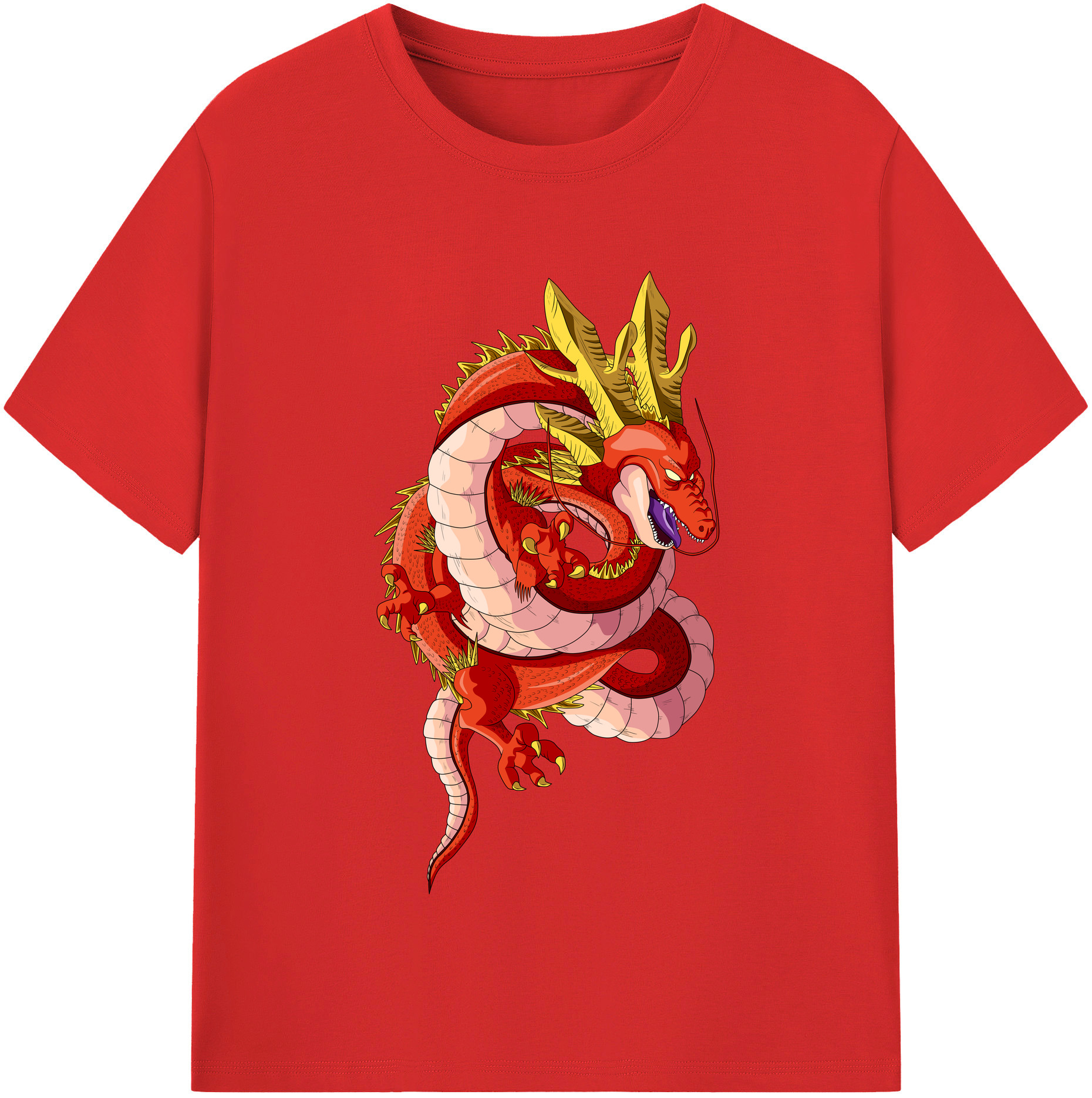 （画像用） ドラゴンボール 神龍 シェンロン DRAGON BALL Shenron レディースカジュアルプリントTシャツ（綿100％）
