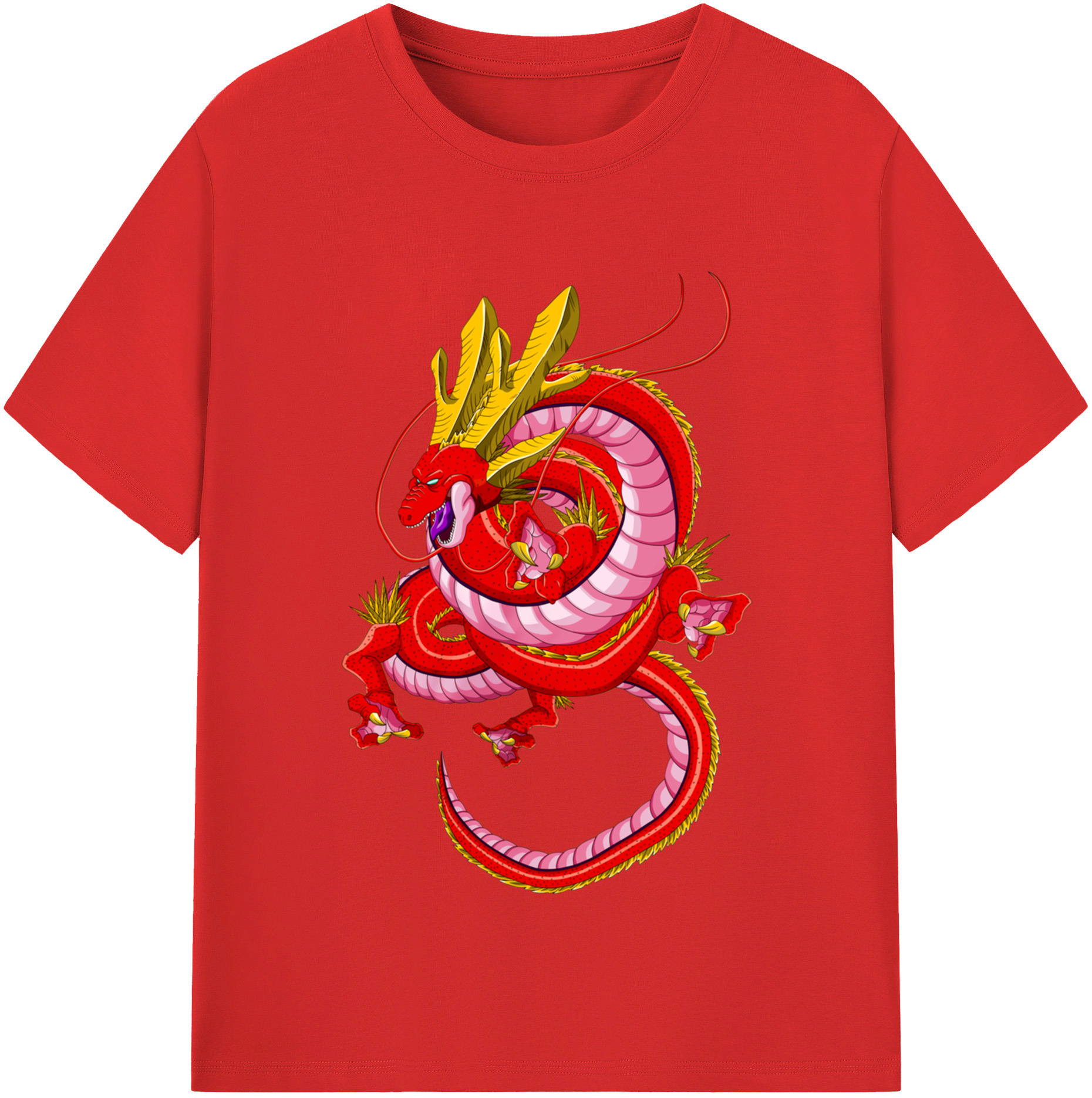 （画像用） ドラゴンボール 神龍 シェンロン DRAGON BALL Shenron レディースカジュアルプリントTシャツ（綿100％）