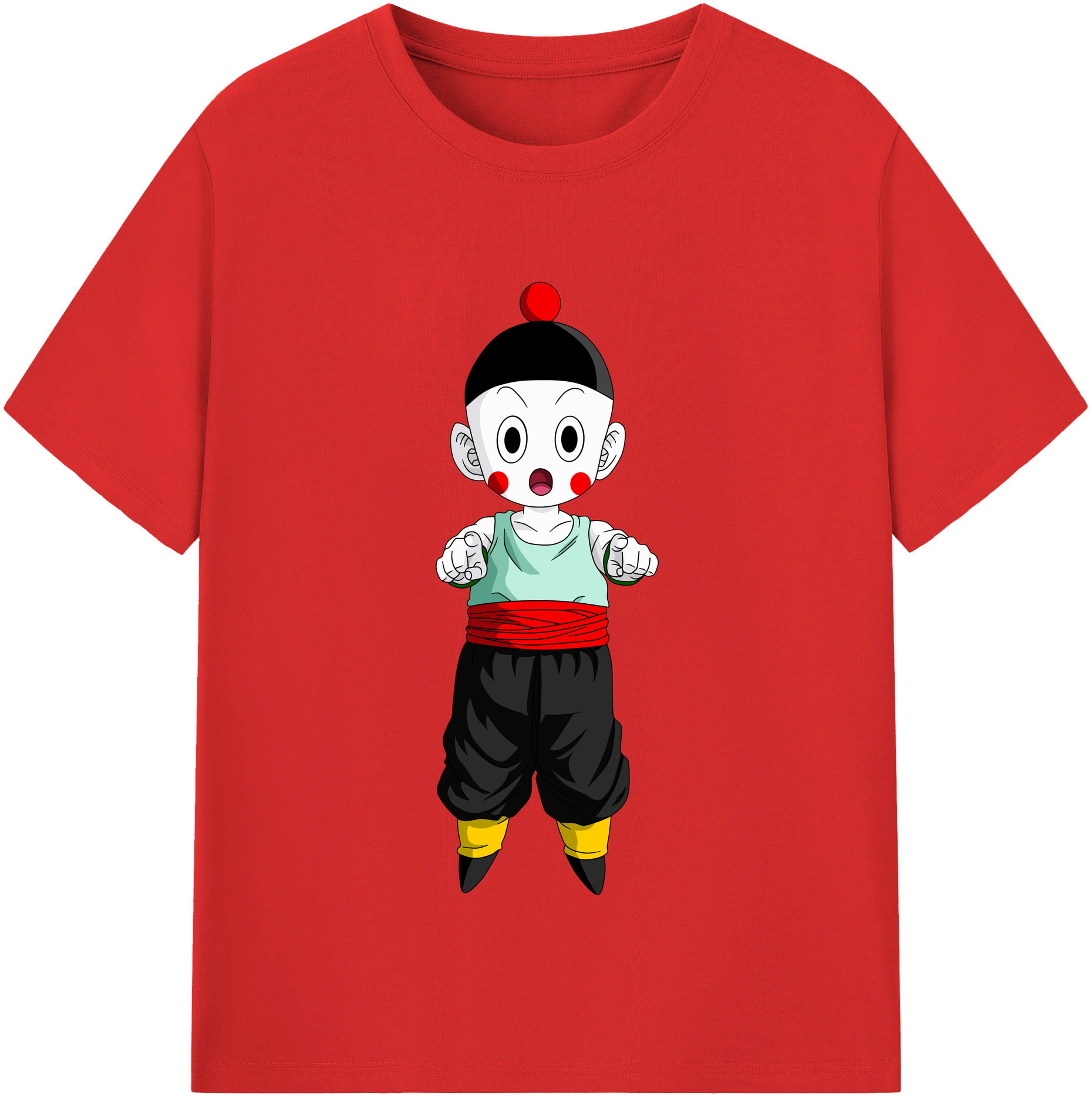 （画像用） ドラゴンボール 餃子（チャオズ）DRAGON BALL Chaoz レディースカジュアルプリントTシャツ（綿100％）